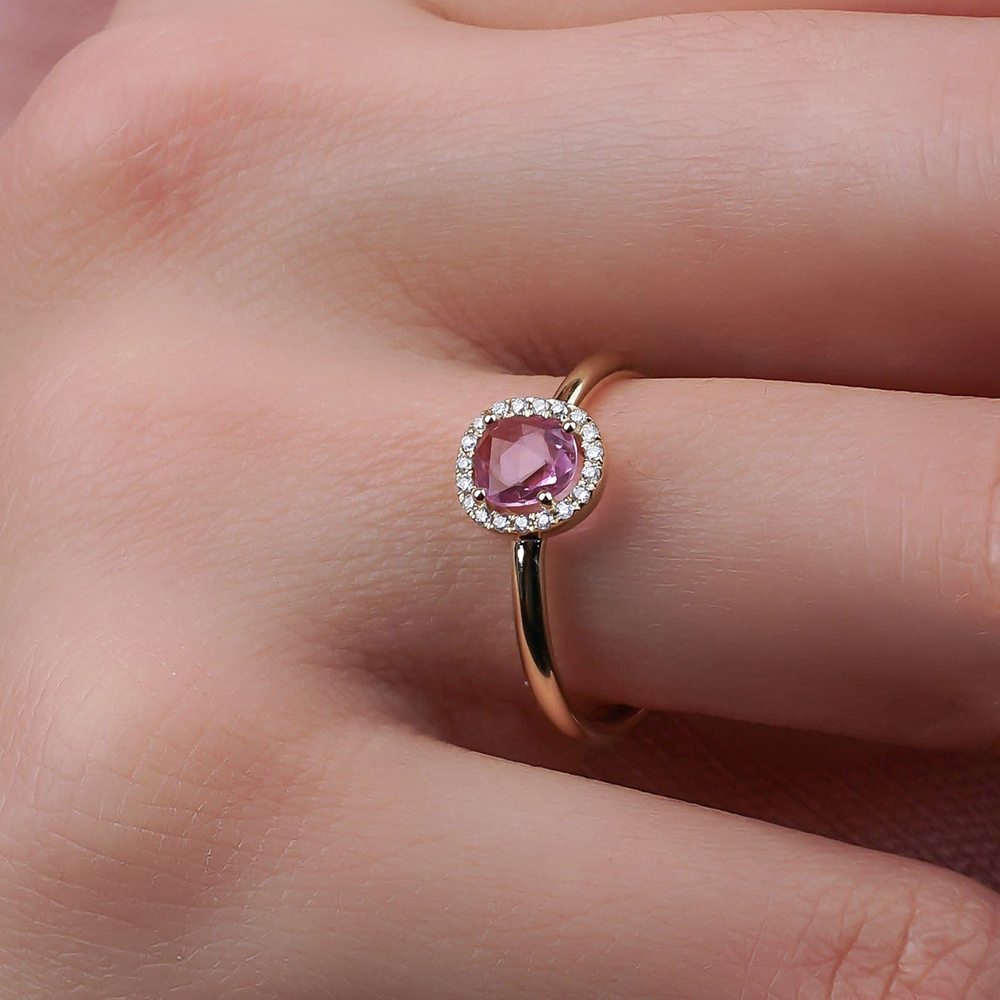 0.74 Karat Pembe Safir Pırlantalı Tasarım Yüzük - RNF0434 | Ronaff Pırlanta | Tektaş Yüzük, Pırlanta Yüzük, Kolye, Küpe