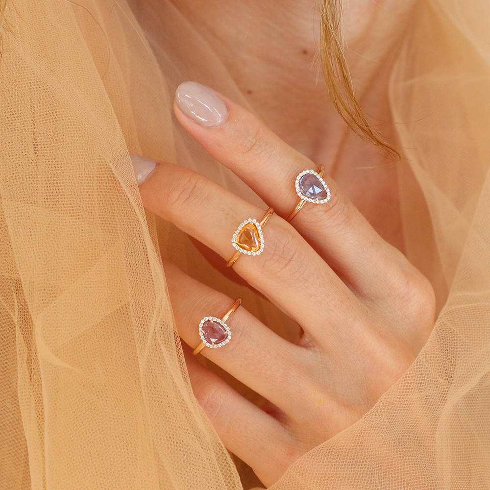 0.74 Karat Pembe Safir Pırlantalı Tasarım Yüzük - RNF0435 | Ronaff Pırlanta | Tektaş Yüzük, Pırlanta Yüzük, Kolye, Küpe