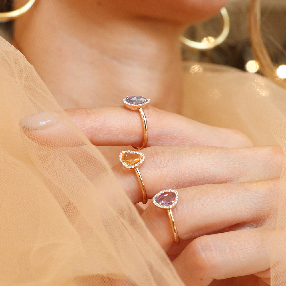 0.74 Karat Pembe Safir Pırlantalı Tasarım Yüzük - RNF0435 | Ronaff Pırlanta | Tektaş Yüzük, Pırlanta Yüzük, Kolye, Küpe