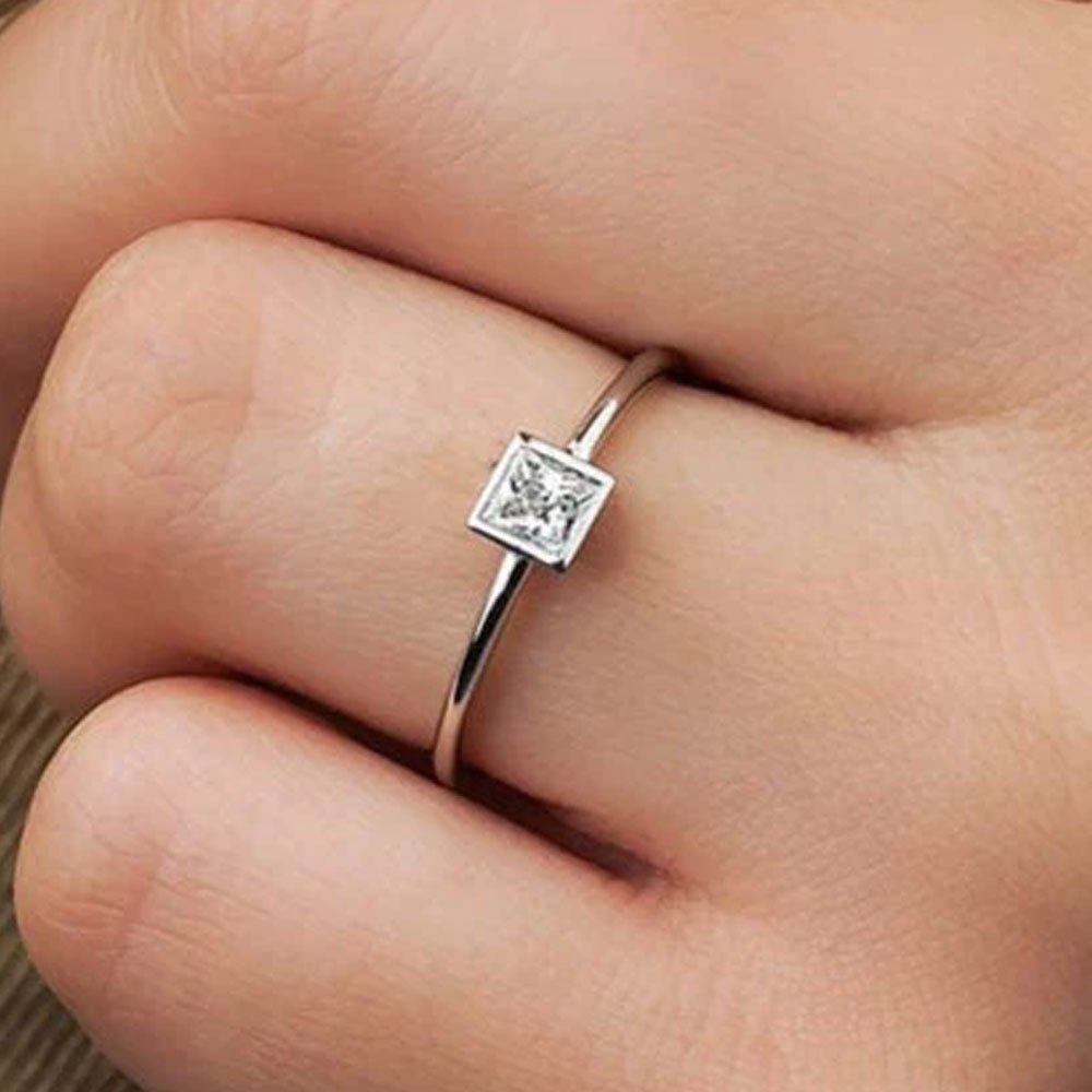0.20 Karat Prenses Kesim Tektaş Pırlanta Yüzük - RNF0329 | Ronaff Pırlanta | Tektaş Yüzük, Pırlanta Yüzük, Kolye, Küpe