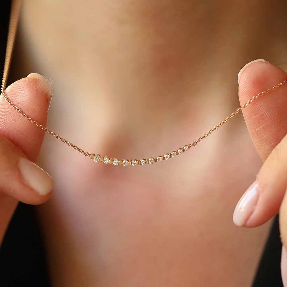 0.24 Karat Rose Altın Tasarım Pırlanta Kolye - RNF0021 | Ronaff Pırlanta | Tektaş Yüzük, Pırlanta Yüzük, Kolye, Küpe