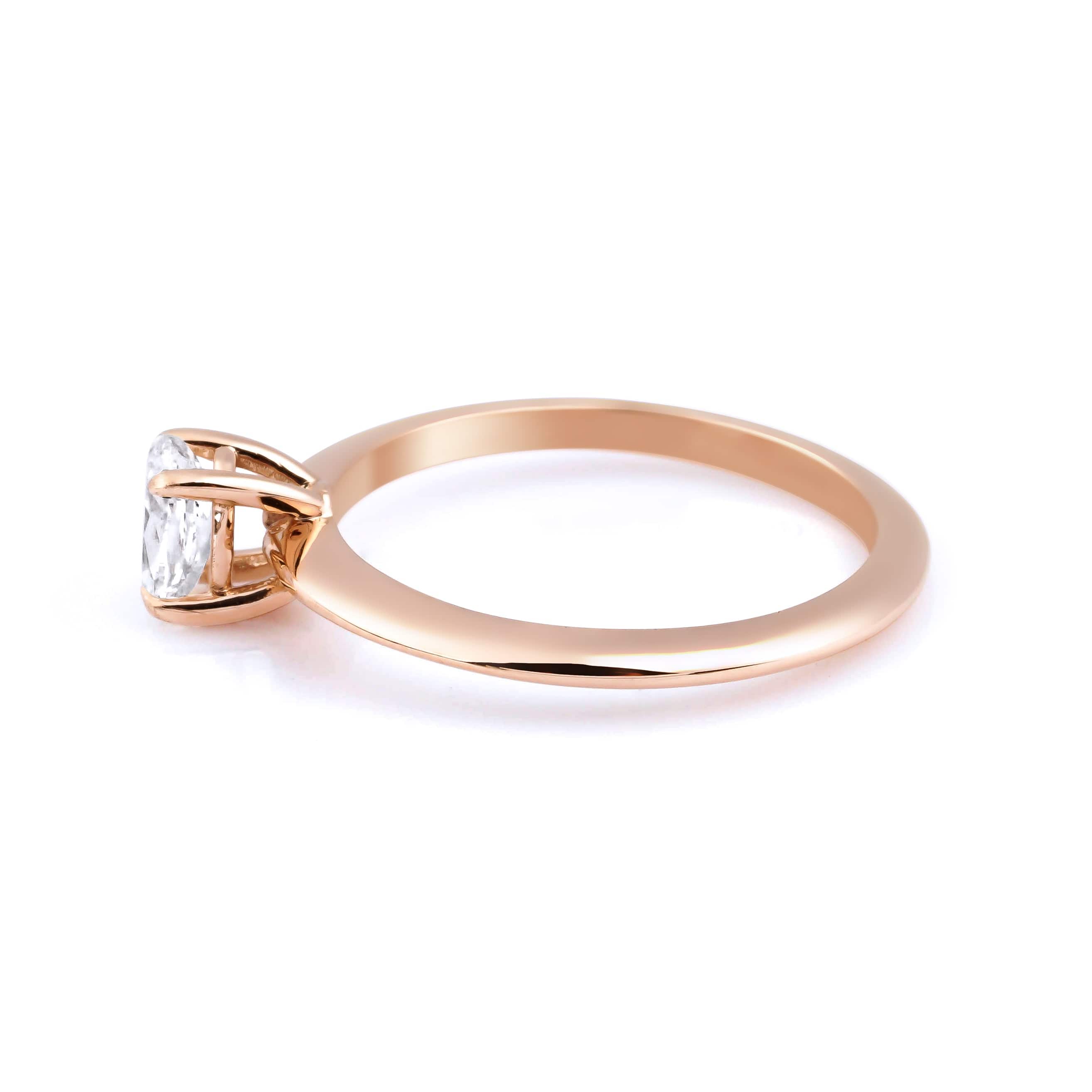 0.32 Karat Rose Altın Oval Kesim HRD Sertifikalı Pırlanta Tektaş Yüzük - RNF0012 | Ronaff Pırlanta | Tektaş Yüzük, Pırlanta Yüzük, Kolye, Küpe