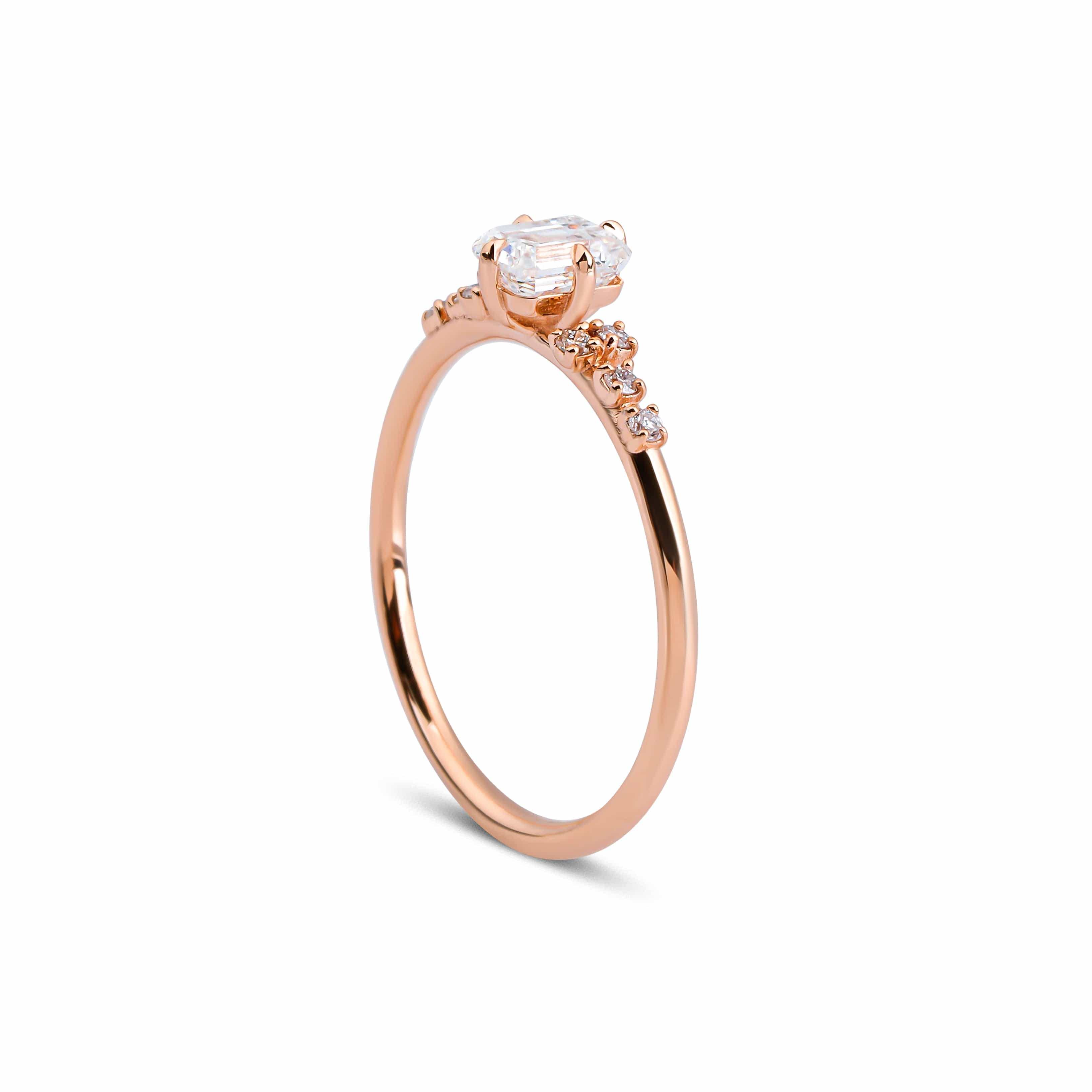 0.36 Karat Emerald Kesim Tektaş & 0.08 Karat Yuvarlak Kesim HRD Sertifikalı Pırlanta Yüzük - RNF0604 | Ronaff Pırlanta | Tektaş Yüzük, Pırlanta Yüzük, Kolye, Küpe