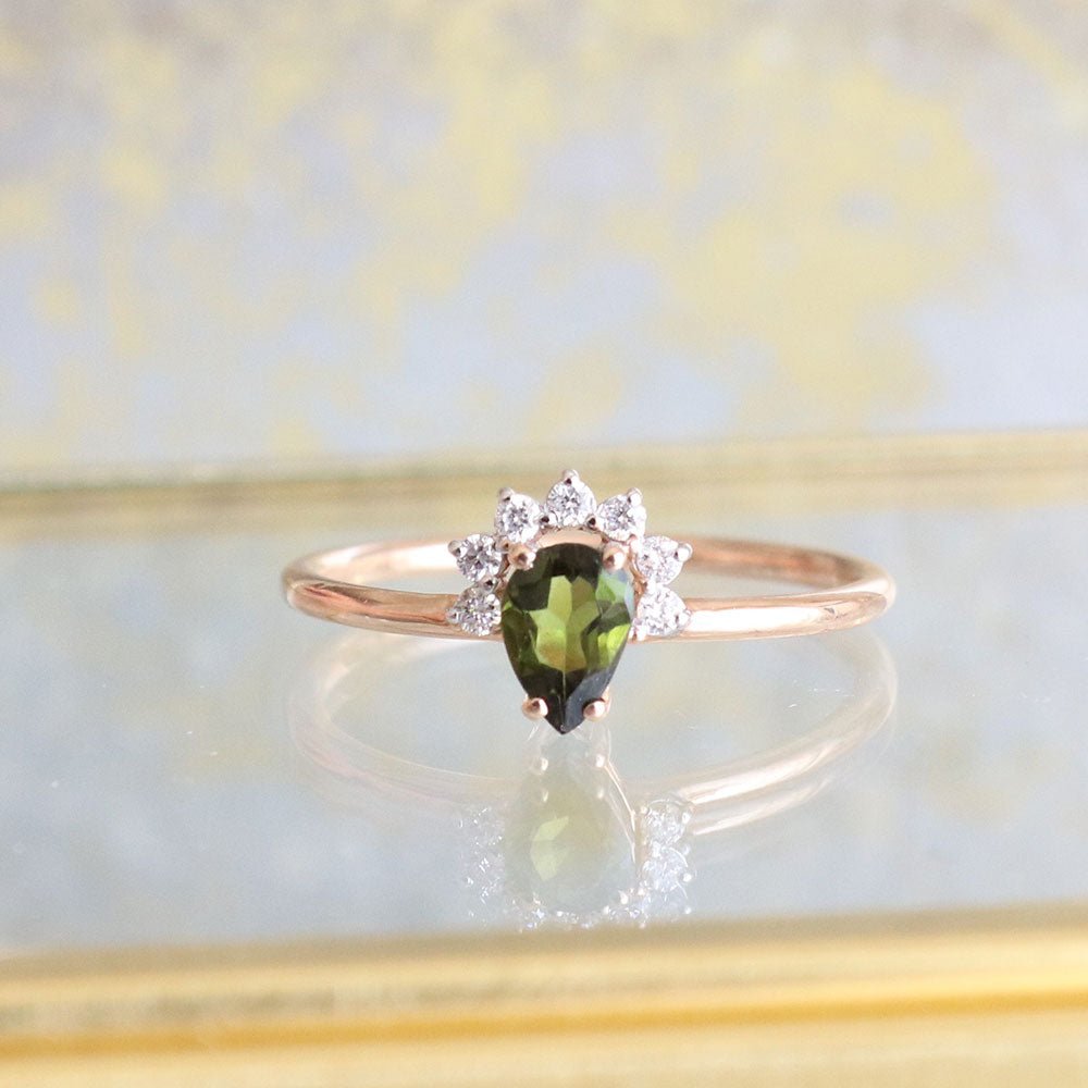 0.40 Karat Damla Peridot Pırlantalı Yüzük - RNF0306 | Ronaff Pırlanta | Tektaş Yüzük, Pırlanta Yüzük, Kolye, Küpe