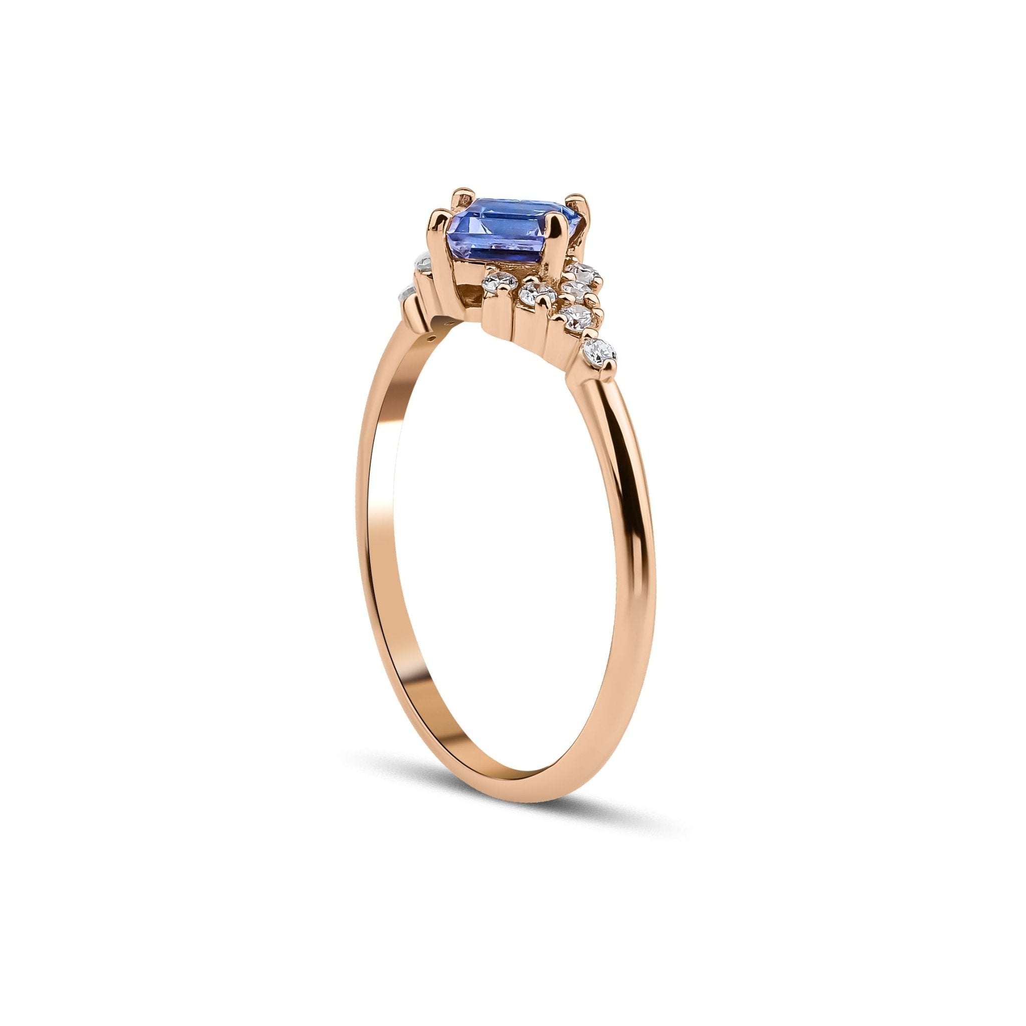 0.45 Karat Prenses Kesim Spinel & 0.11 Karat Yuvarlak Kesim Tasarım Tektaş Pırlanta Yüzük - RNF0761 | Ronaff Pırlanta | Tektaş Yüzük, Pırlanta Yüzük, Kolye, Küpe