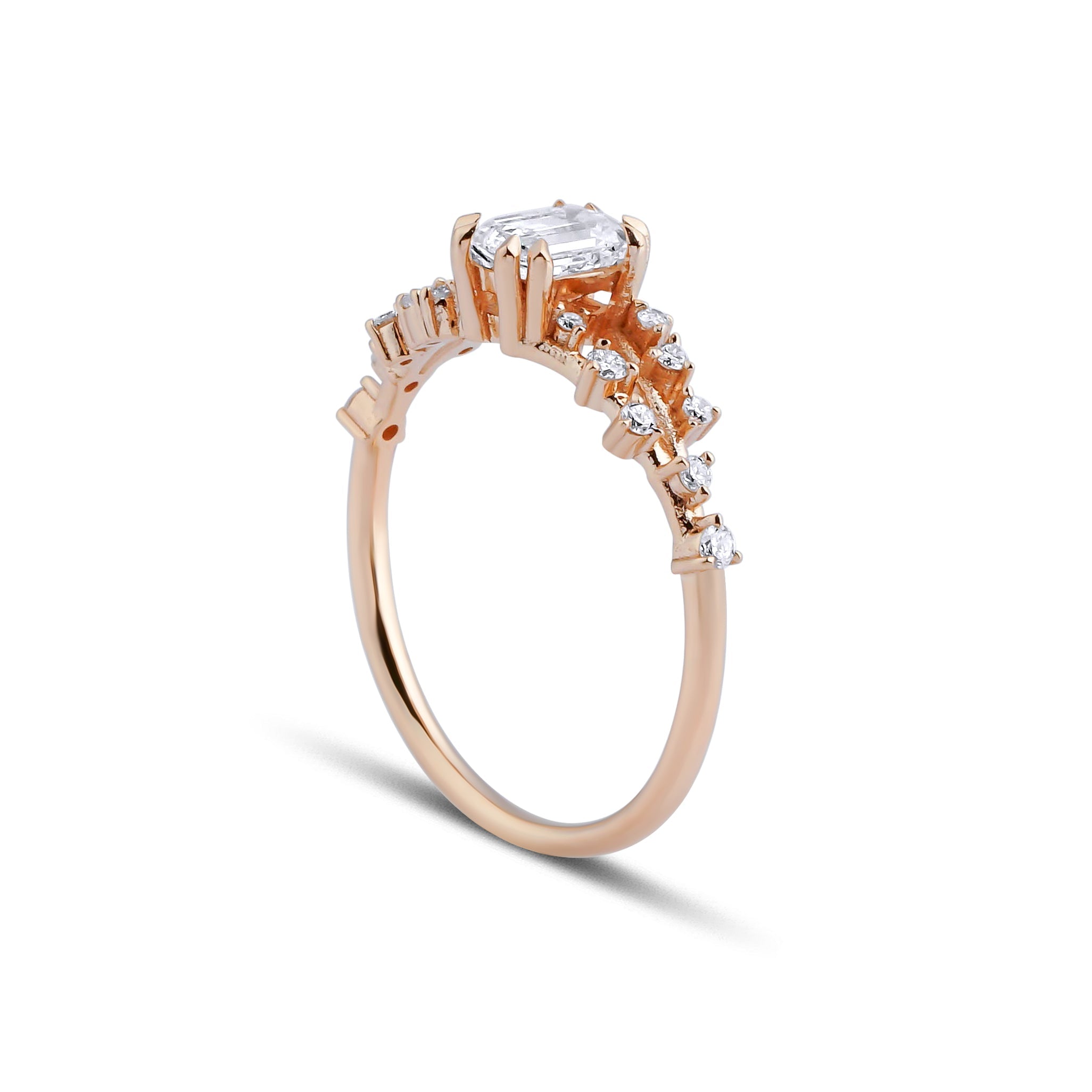 0.40 Karat Emerald & 0.10 Karat Yuvarlak Kesim GIA/HRD Sertifikalı Pırlanta Tasarım Yüzük - RNF0627 | Ronaff Pırlanta | Tektaş Yüzük, Pırlanta Yüzük, Kolye, Küpe
