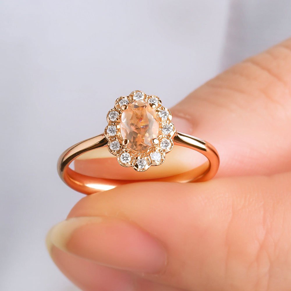 0.60 Karat Oval Morganit Taşlı Pırlanta Anturaj Yüzük - RNF0001 | Ronaff Pırlanta | Tektaş Yüzük, Pırlanta Yüzük, Kolye, Küpe