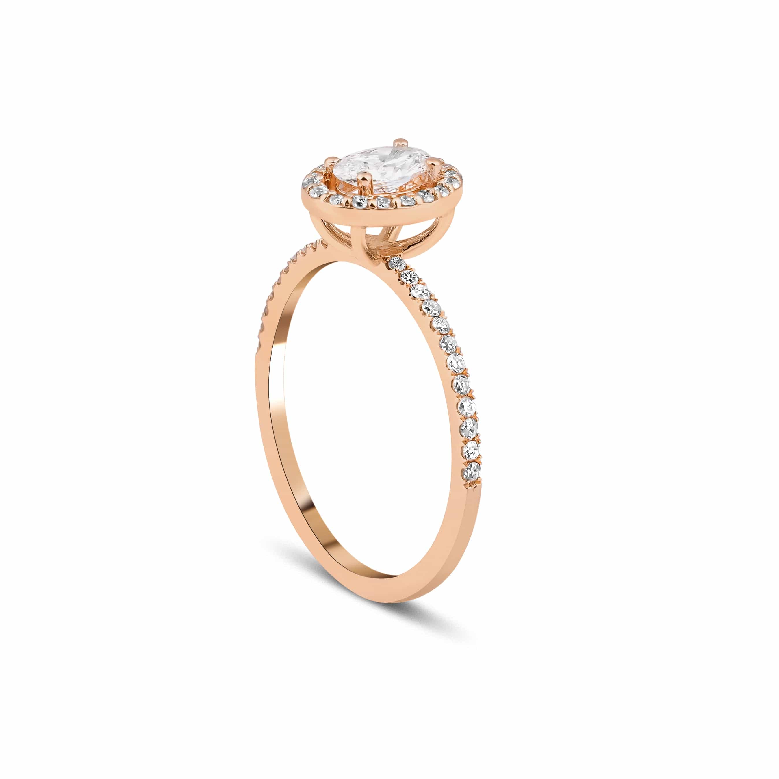 0.62 Karat Oval Kesim Halo Pırlanta Yüzük - RNF0647 | Ronaff Pırlanta | Tektaş Yüzük, Pırlanta Yüzük, Kolye, Küpe