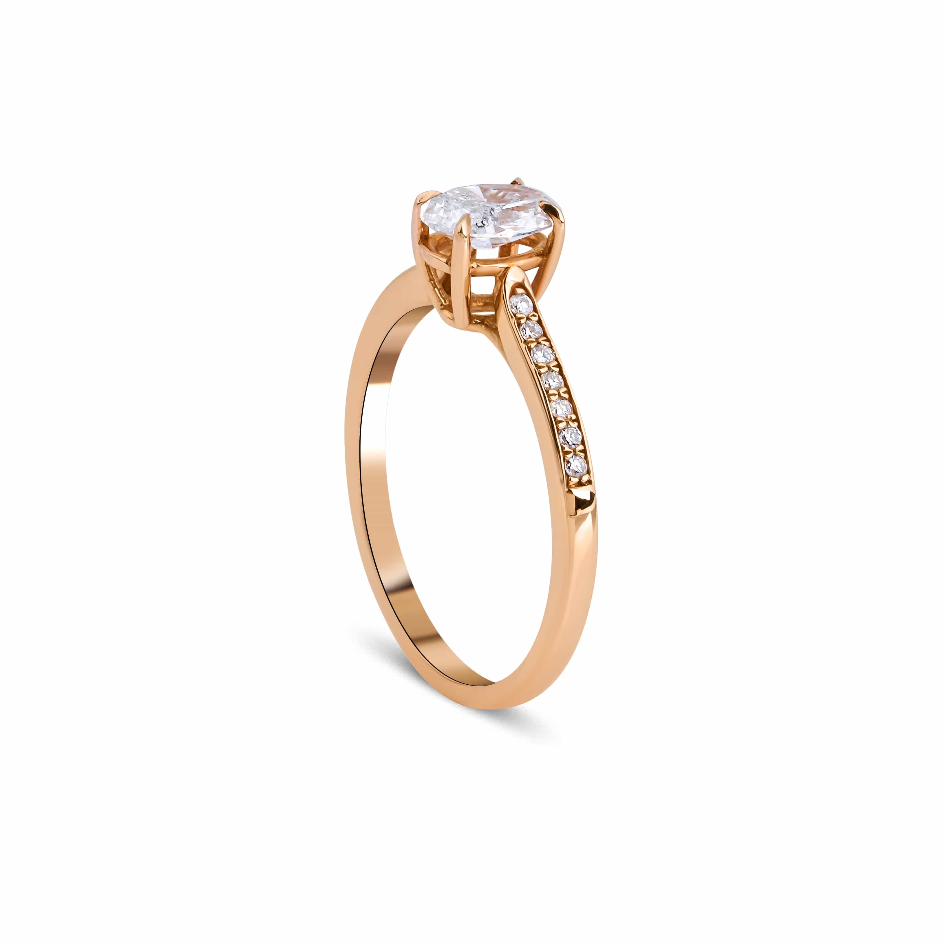 0.60 Karat Oval Kesim & 0.10 Karat Yuvarlak Kesim Tektaş Pırlanta Yüzük - RNF0564 | Ronaff Pırlanta | Tektaş Yüzük, Pırlanta Yüzük, Kolye, Küpe