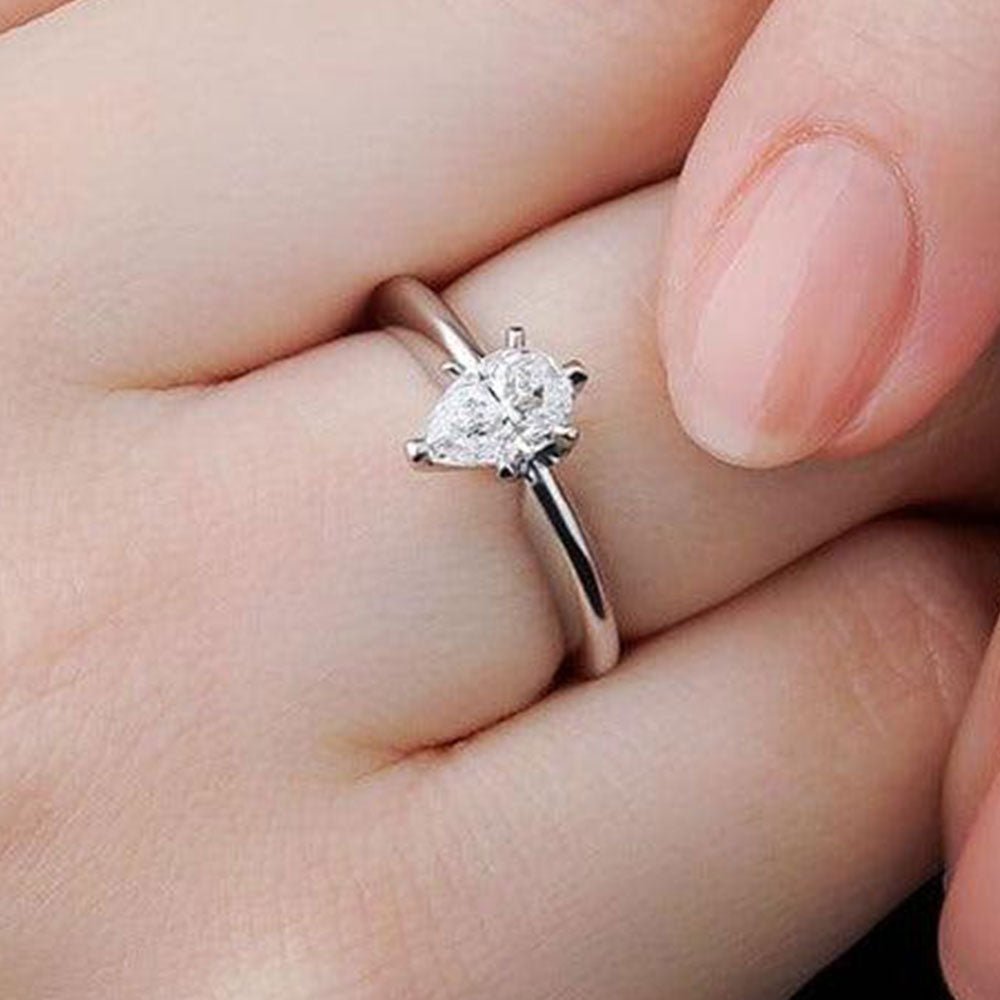 0.70 Karat Damla Kesim HRD Sertifikalı Tektaş Pırlanta Yüzük - RNF0110 | Ronaff Pırlanta | Tektaş Yüzük, Pırlanta Yüzük, Kolye, Küpe