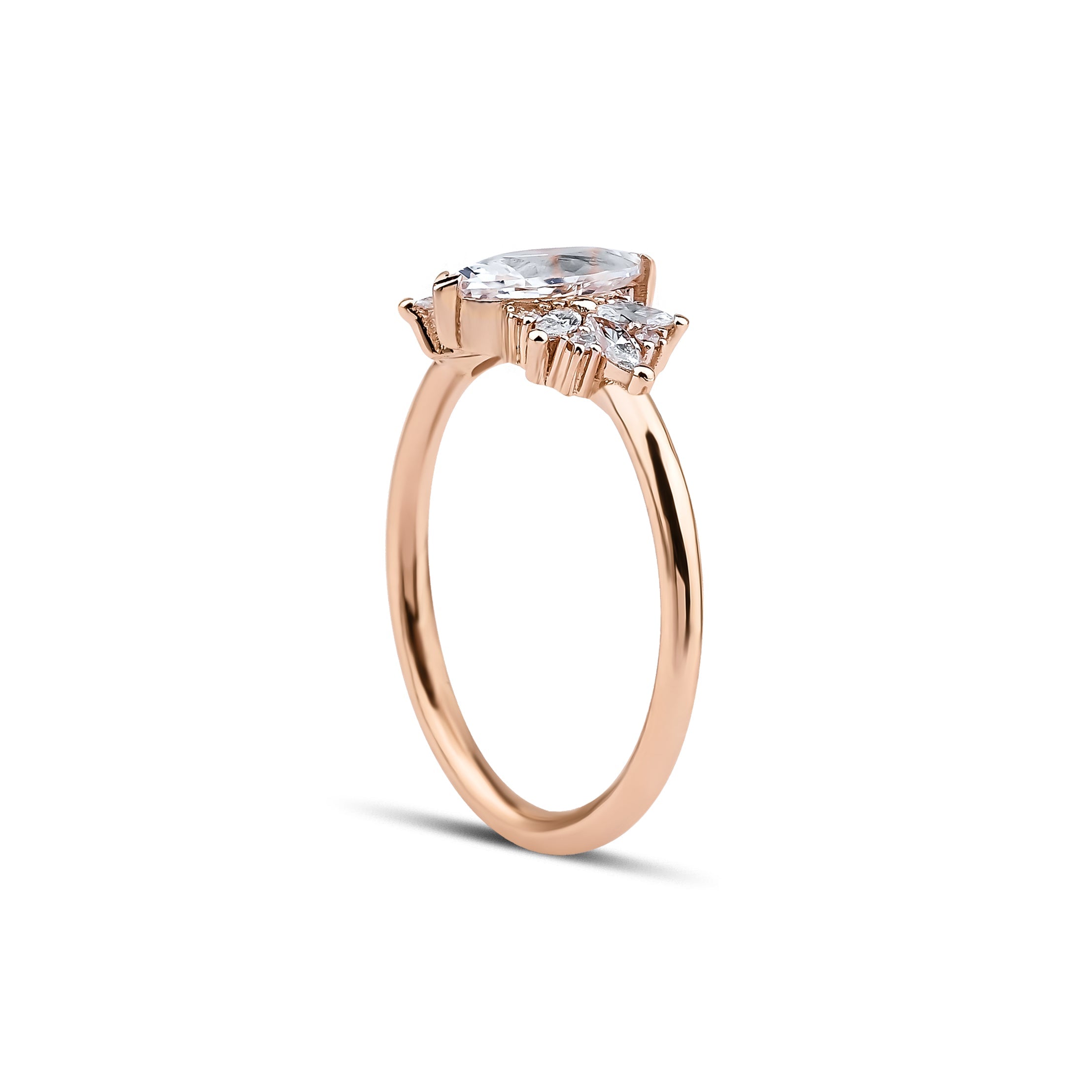 0.70 Karat Markiz Kesim Topaz & 0.38 Karat Yuvarlak Vintage Tasarım Tektaş Pırlanta Yüzük - RNF0771 | Ronaff Pırlanta | Tektaş Yüzük, Pırlanta Yüzük, Kolye, Küpe