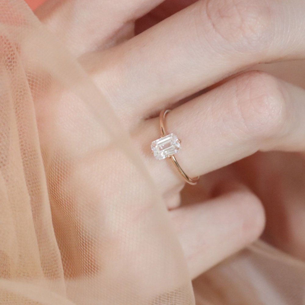 0.80 Karat Elegante GIA/HRD Sertifikalı Emerald Kesim Tektaş Pırlanta Yüzük - RNF0560 | Ronaff Pırlanta | Tektaş Yüzük, Pırlanta Yüzük, Kolye, Küpe