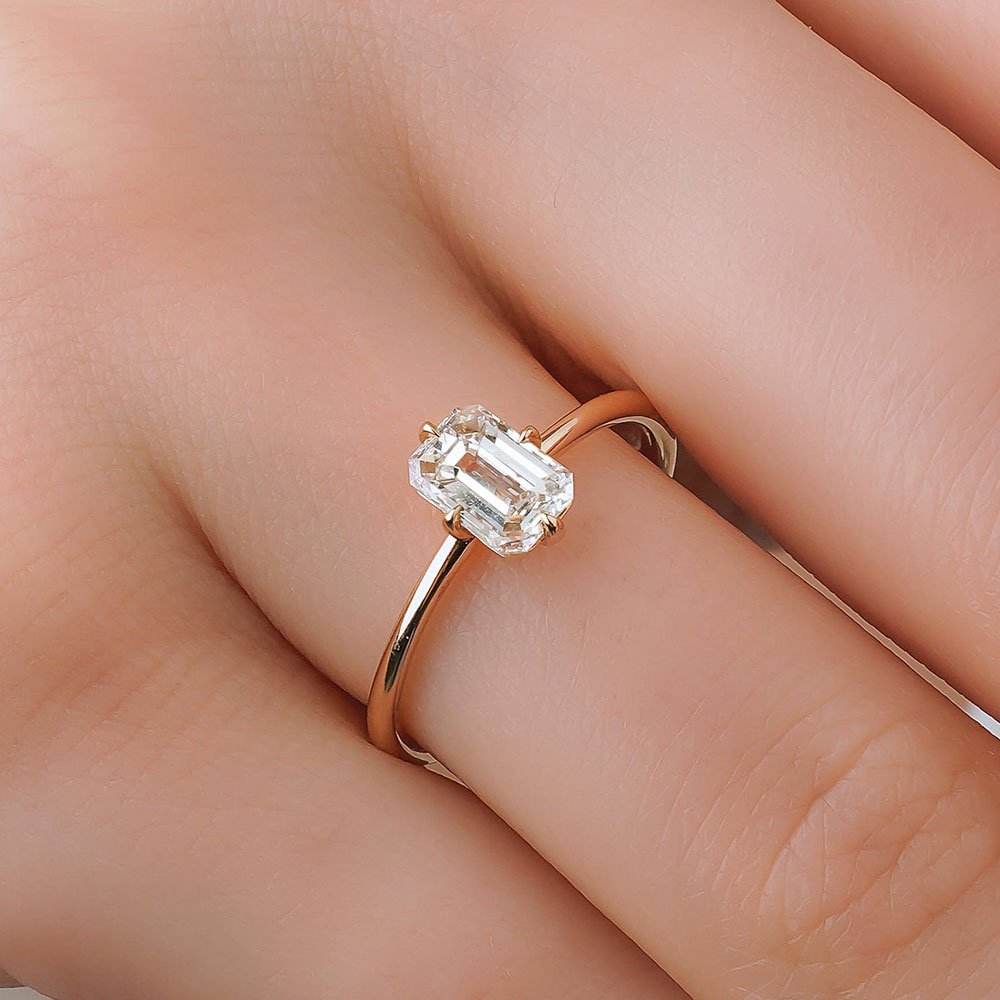 0.80 Karat Elegante GIA/HRD Sertifikalı Emerald Kesim Tektaş Pırlanta Yüzük - RNF0560 | Ronaff Pırlanta | Tektaş Yüzük, Pırlanta Yüzük, Kolye, Küpe