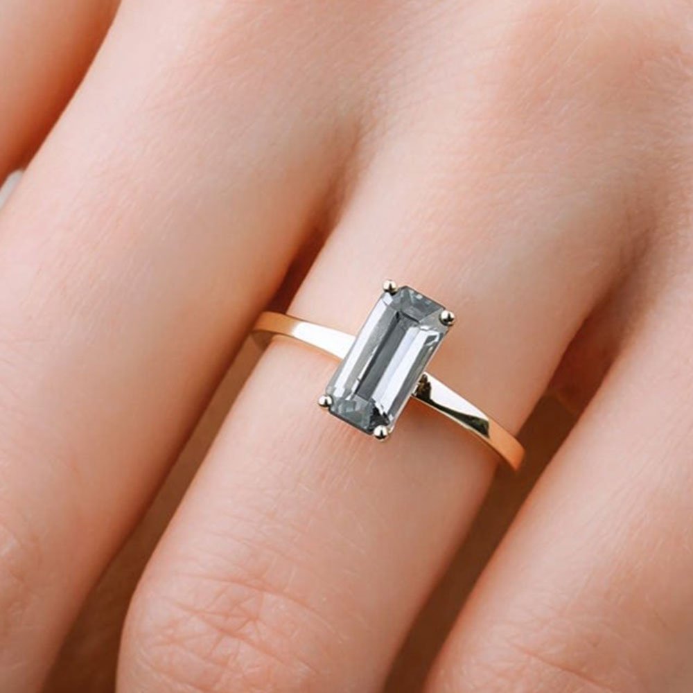 0.80 Karat Baget Kesim Spinel Tektaş Yüzük - RNF0637 | Ronaff Pırlanta | Tektaş Yüzük, Pırlanta Yüzük, Kolye, Küpe