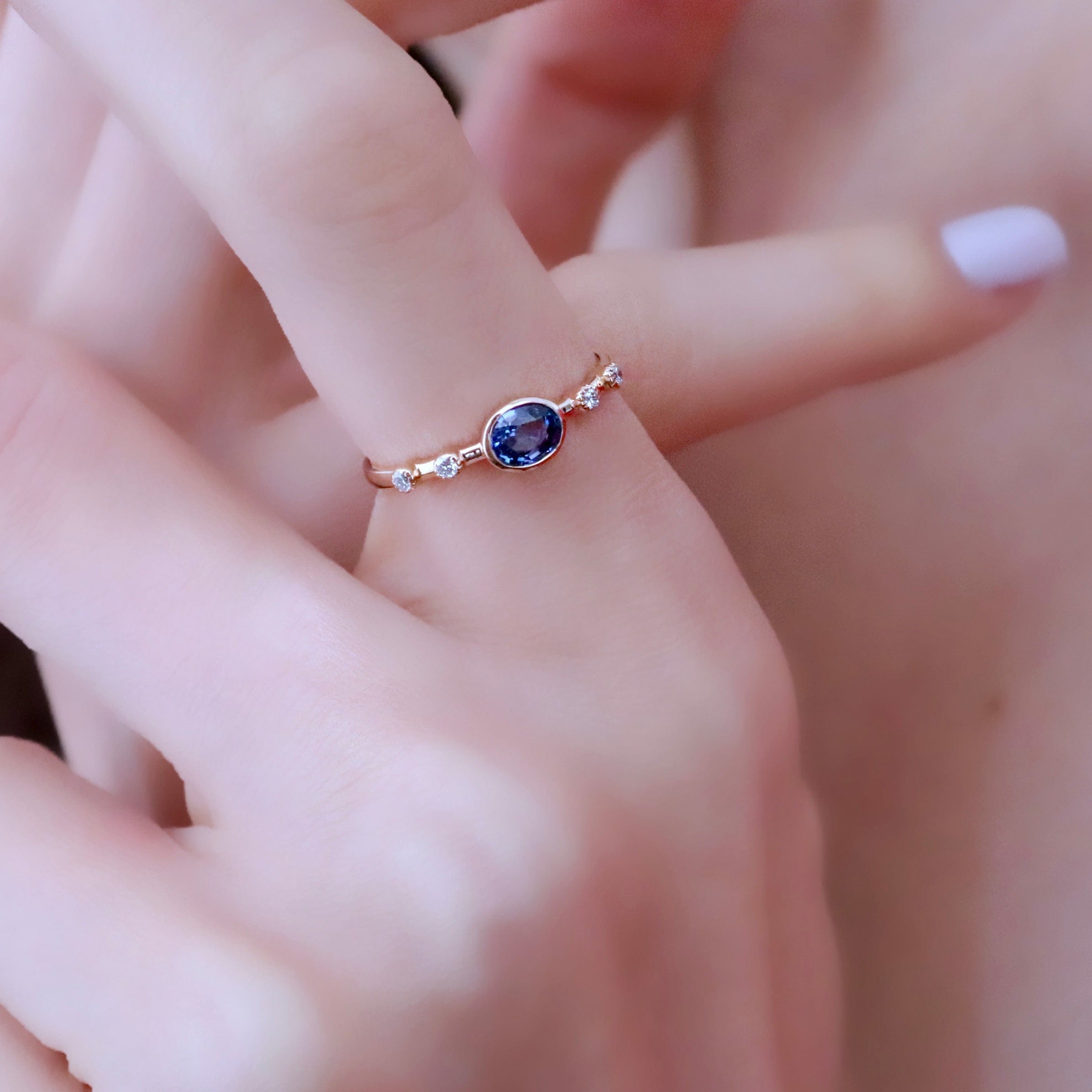 0.86 Karat Oval Kesim Safir Pırlantalı Yüzük - RNF0497 | Ronaff Pırlanta | Tektaş Yüzük, Pırlanta Yüzük, Kolye, Küpe