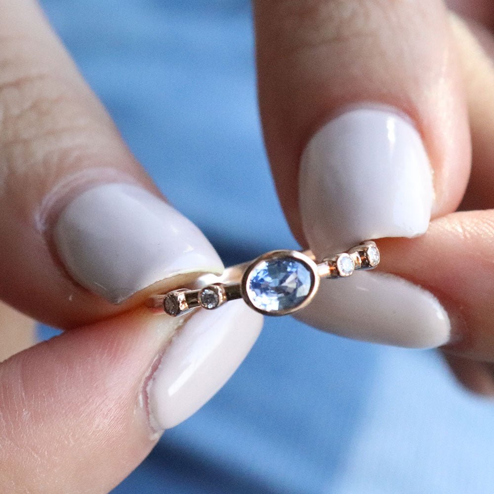 0.86 Karat Oval Kesim Safir Pırlantalı Yüzük - RNF0497 | Ronaff Pırlanta | Tektaş Yüzük, Pırlanta Yüzük, Kolye, Küpe