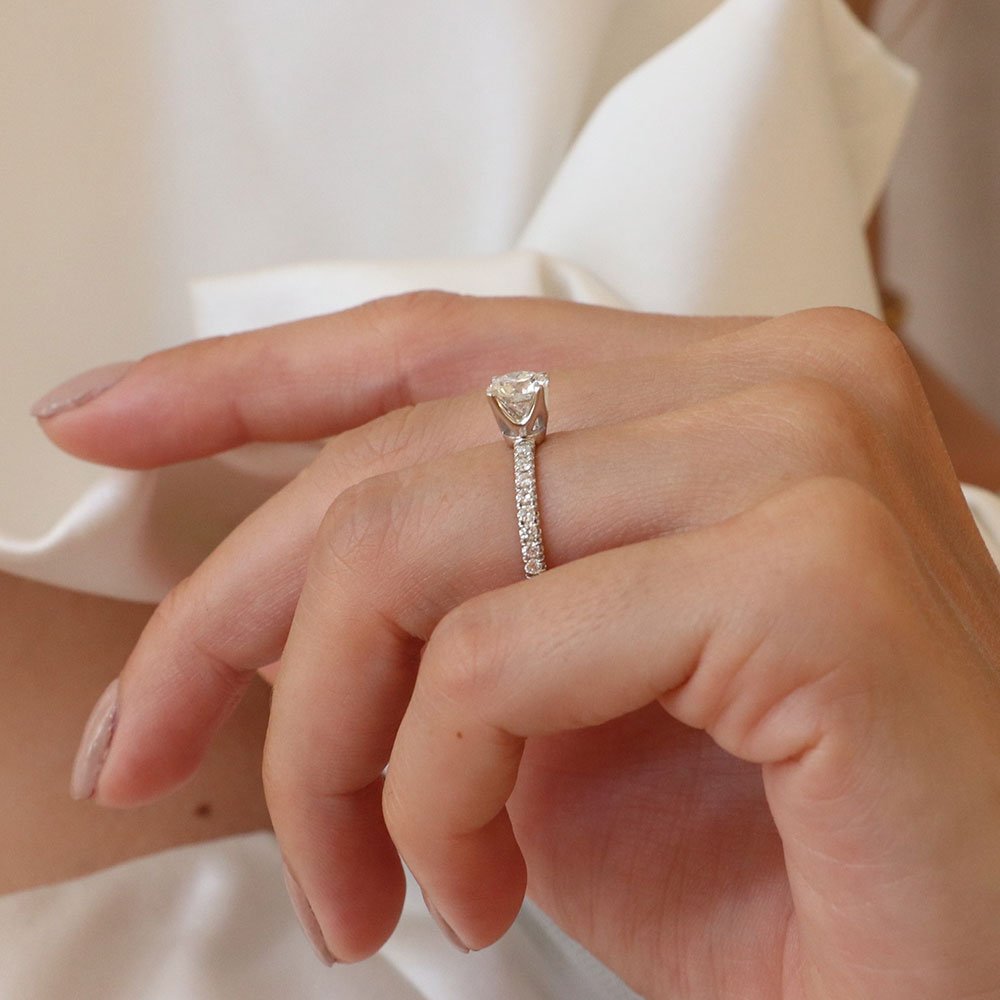 0.90 Karat & 0.24 Karat Yuvarlak Kesim HRD Sertifikalı Tektaş Pırlanta Yüzük - RNF0470 | Ronaff Pırlanta | Tektaş Yüzük, Pırlanta Yüzük, Kolye, Küpe