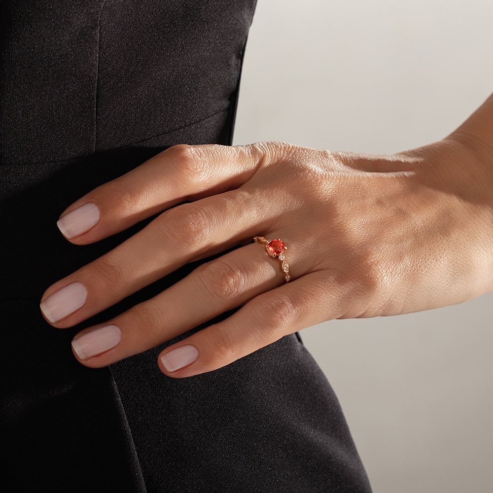 1.12 Karat Turuncu Safir Pırlantalı Yüzük - RNF0238 | Ronaff Pırlanta | Tektaş Yüzük, Pırlanta Yüzük, Kolye, Küpe