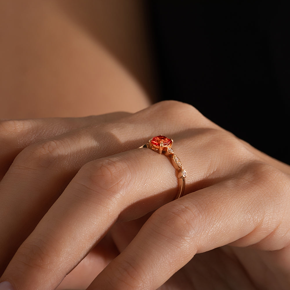 1.12 Karat Turuncu Safir Pırlantalı Yüzük - RNF0238 | Ronaff Pırlanta | Tektaş Yüzük, Pırlanta Yüzük, Kolye, Küpe