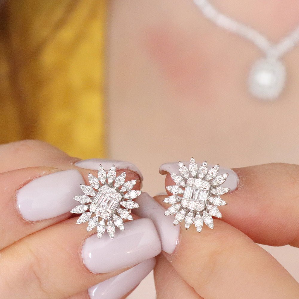 1.00 Karat Baget Kesim Markizli Pırlantalı Küpe - RNF0130 | Ronaff Pırlanta | Tektaş Yüzük, Pırlanta Yüzük, Kolye, Küpe
