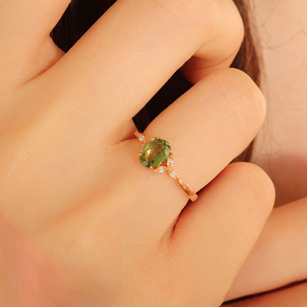 1.00 Karat Oval Yeşil Safir Vintage Pırlantalı Yüzük - RNF0242 | Ronaff Pırlanta | Tektaş Yüzük, Pırlanta Yüzük, Kolye, Küpe