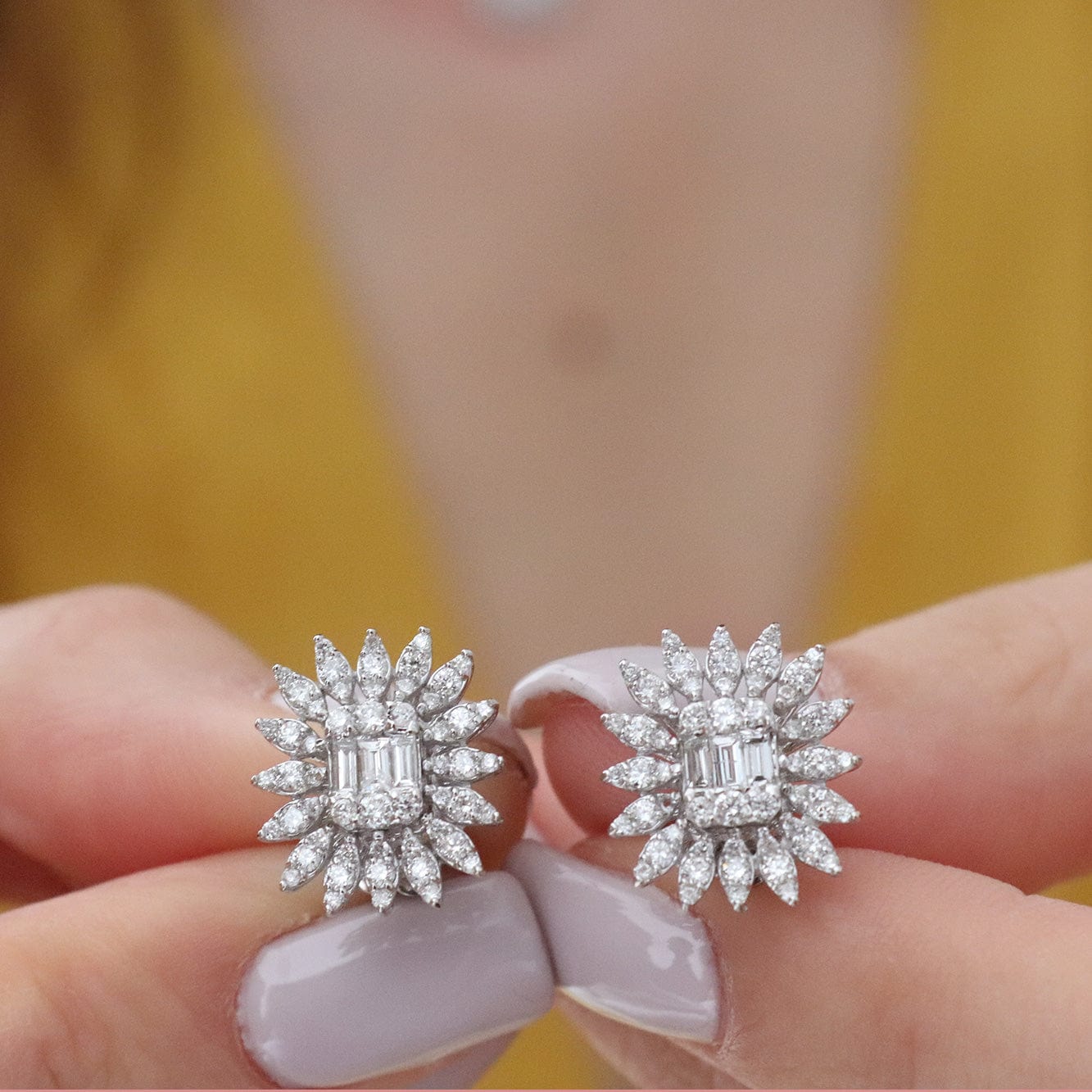 1.00 Karat Baget Kesim Markizli Pırlantalı Küpe - RNF0130 | Ronaff Pırlanta | Tektaş Yüzük, Pırlanta Yüzük, Kolye, Küpe