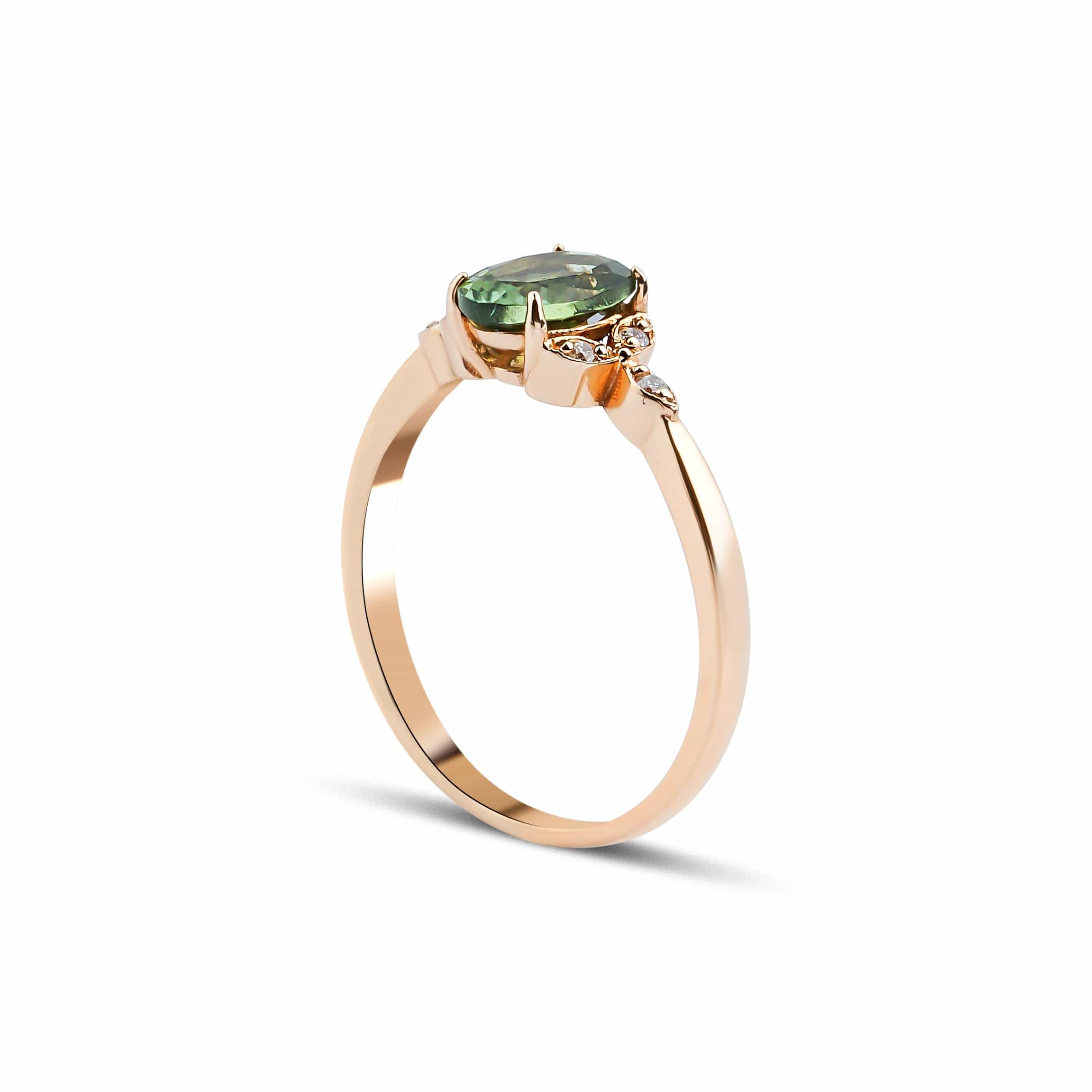 1.00 Karat Oval Yeşil Safir Vintage Pırlantalı Yüzük - RNF0242 | Ronaff Pırlanta | Tektaş Yüzük, Pırlanta Yüzük, Kolye, Küpe