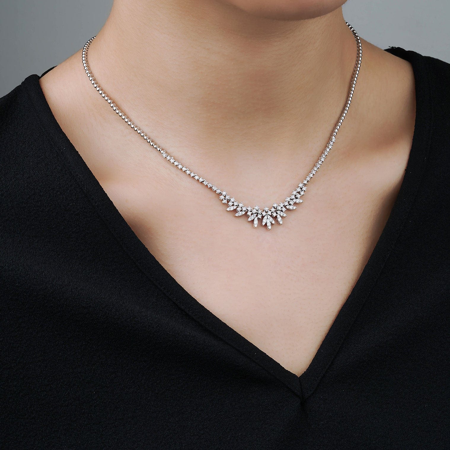 1.00 Karat Pırlanta Gerdanlık - RNF0326 | Ronaff Pırlanta | Tektaş Yüzük, Pırlanta Yüzük, Kolye, Küpe