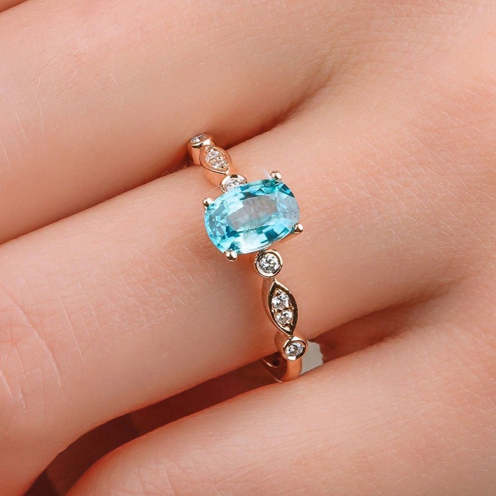 1.02 Karat Oval Kesim Blue Topaz Pırlanta Tasarım Yüzük - RNF0619 | Ronaff Pırlanta | Tektaş Yüzük, Pırlanta Yüzük, Kolye, Küpe