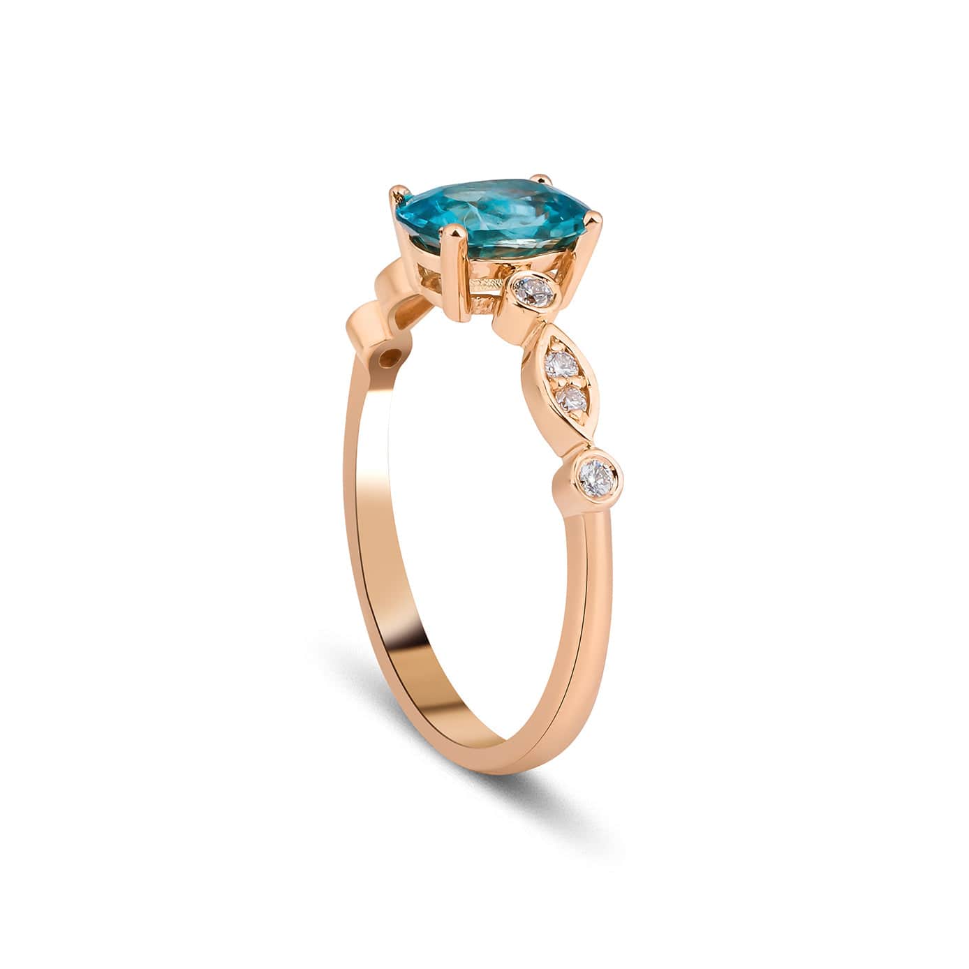1.02 Karat Oval Kesim Blue Topaz Pırlanta Tasarım Yüzük - RNF0619 | Ronaff Pırlanta | Tektaş Yüzük, Pırlanta Yüzük, Kolye, Küpe