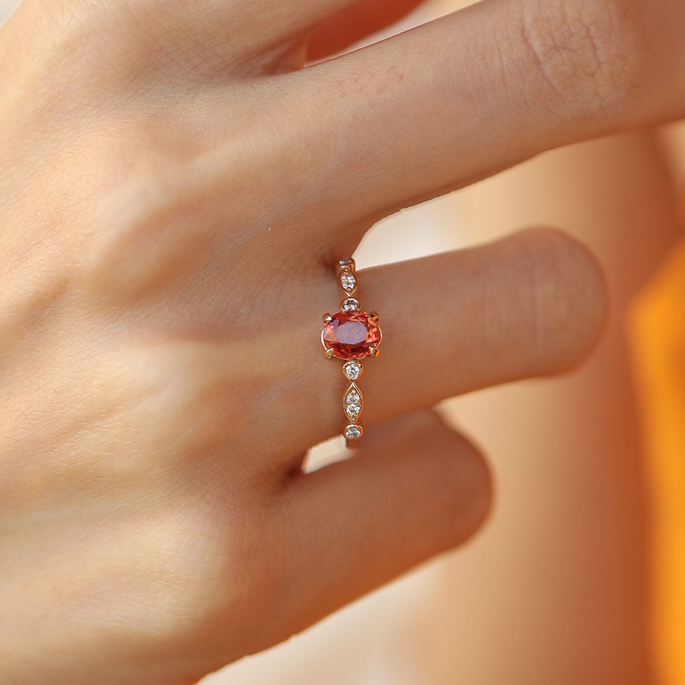 1.12 Karat Turuncu Safir Pırlantalı Yüzük - RNF0238 | Ronaff Pırlanta | Tektaş Yüzük, Pırlanta Yüzük, Kolye, Küpe