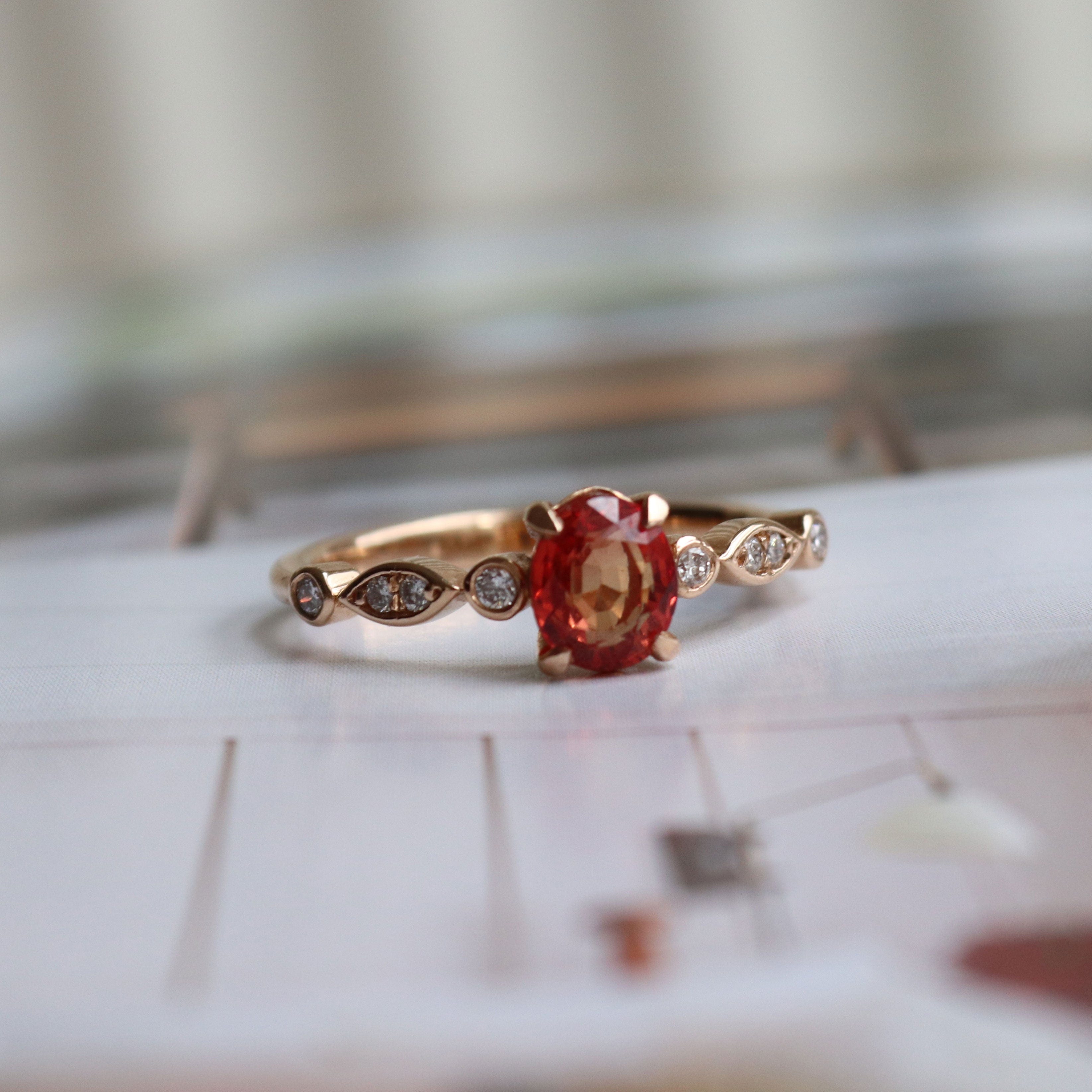 1.12 Karat Turuncu Safir Pırlantalı Yüzük - RNF0238 | Ronaff Pırlanta | Tektaş Yüzük, Pırlanta Yüzük, Kolye, Küpe