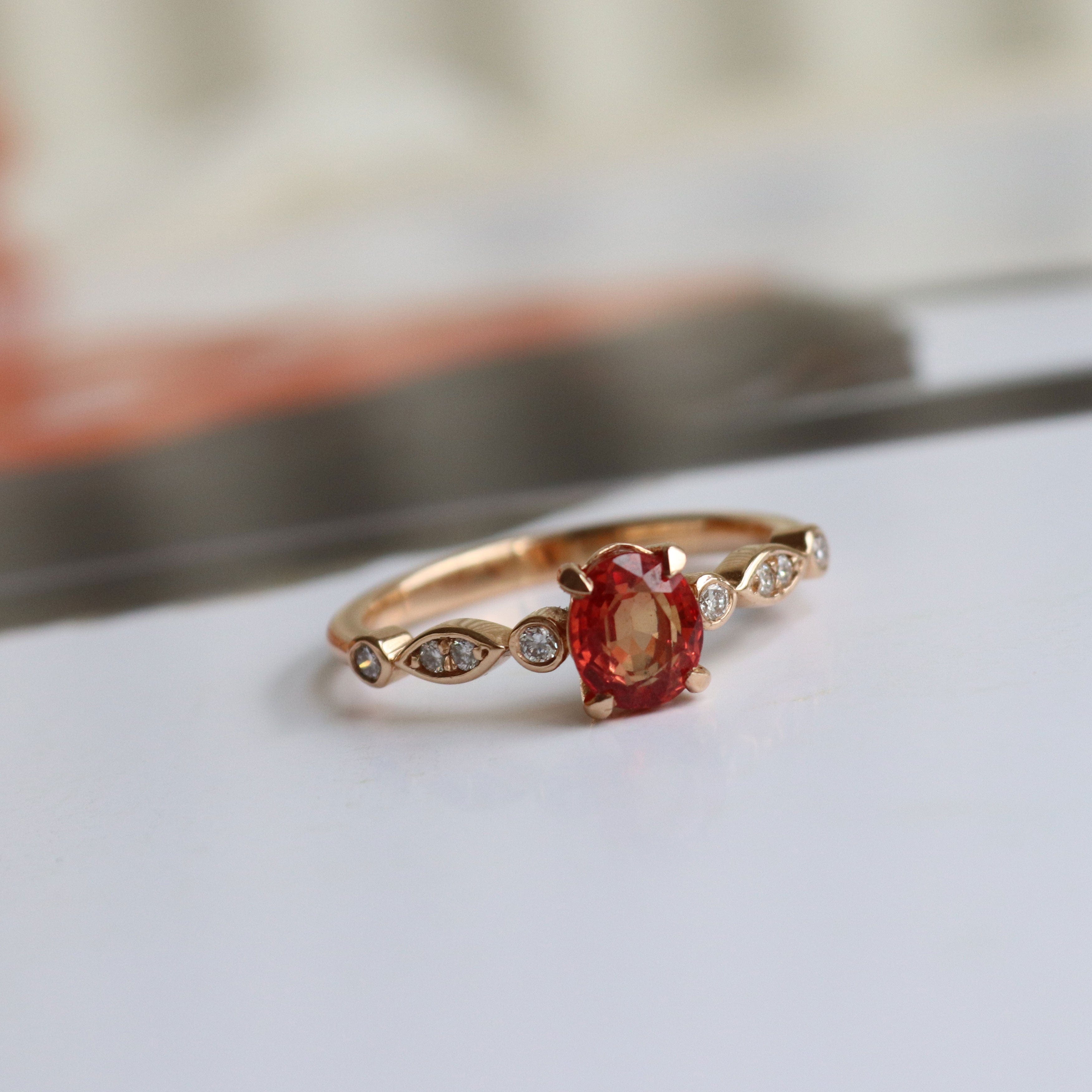 1.12 Karat Turuncu Safir Pırlantalı Yüzük - RNF0238 | Ronaff Pırlanta | Tektaş Yüzük, Pırlanta Yüzük, Kolye, Küpe