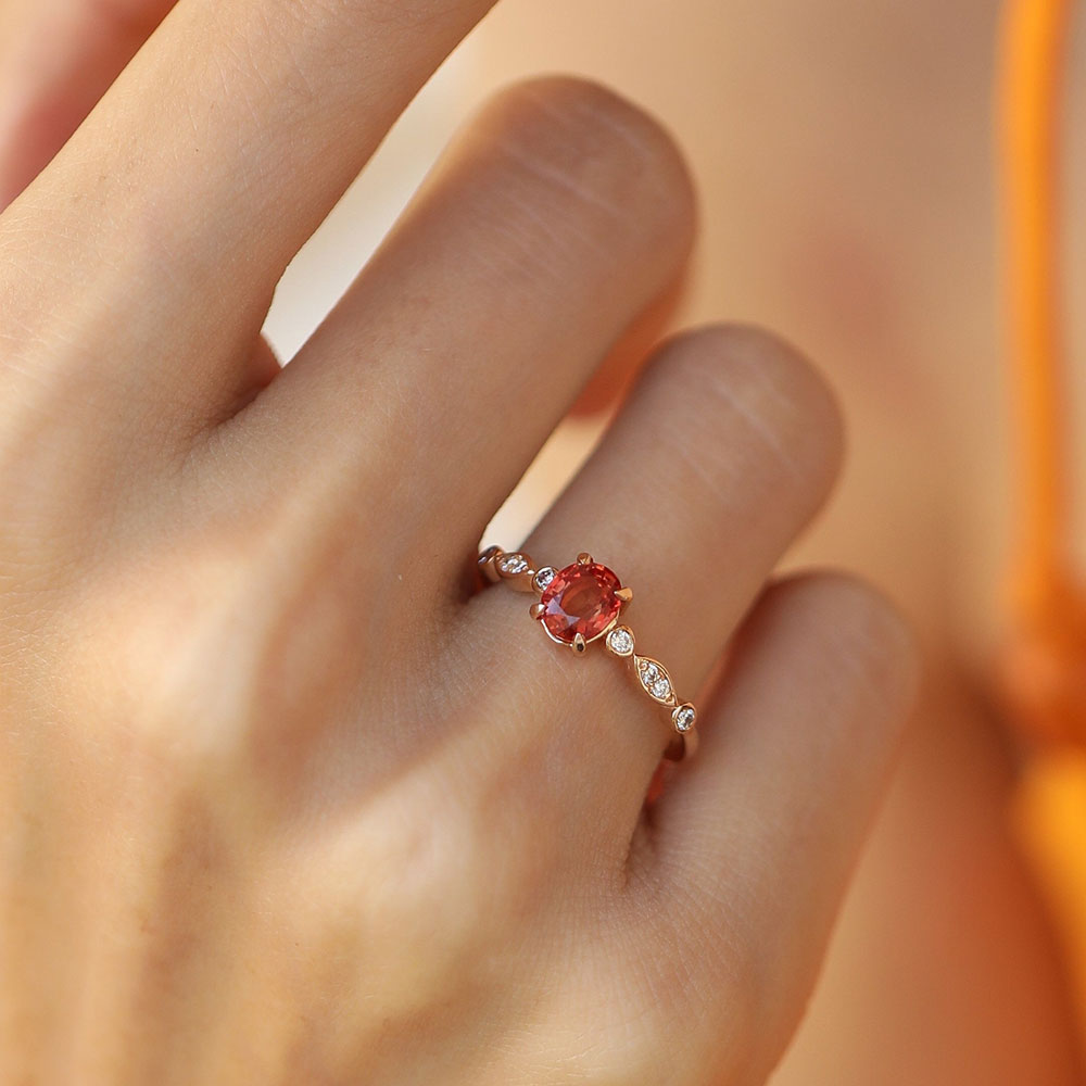 1.12 Karat Turuncu Safir Pırlantalı Yüzük - RNF0238 | Ronaff Pırlanta | Tektaş Yüzük, Pırlanta Yüzük, Kolye, Küpe
