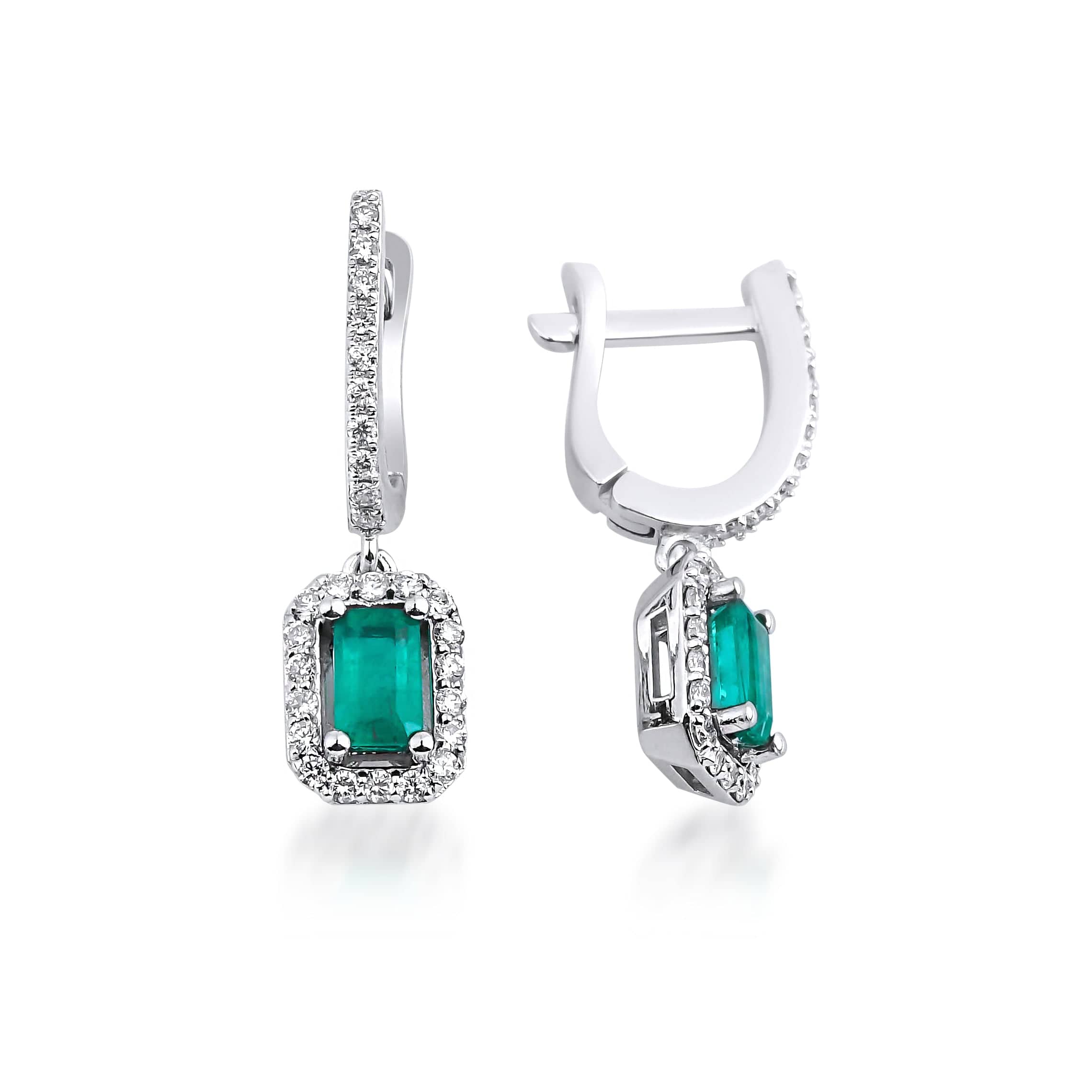 1.60 Karat Baget Kesim Zümrüt Pırlantalı Küpe - RNF0353 | Ronaff Pırlanta | Tektaş Yüzük, Pırlanta Yüzük, Kolye, Küpe