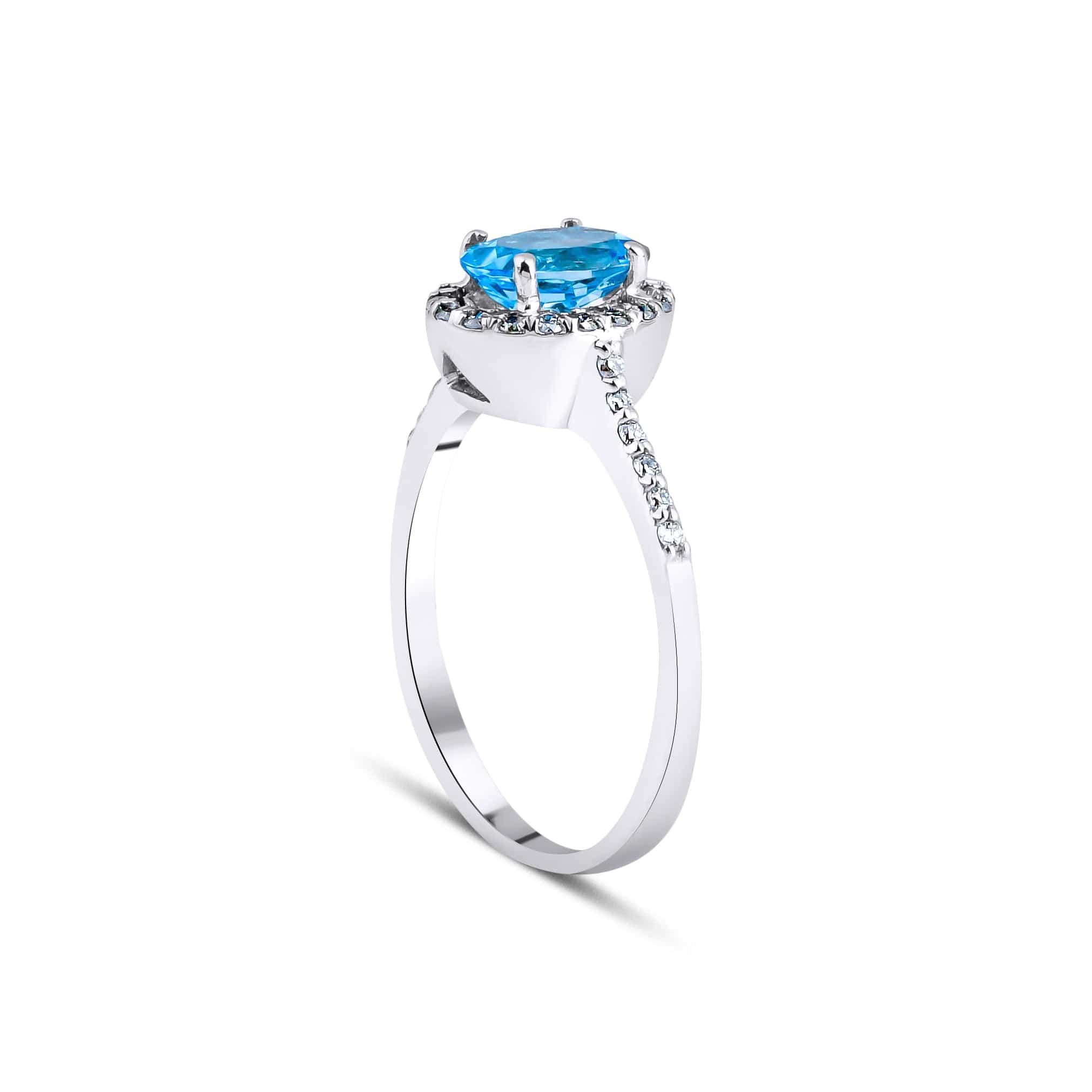 1.62 Karat Oval Mavi Topaz Pırlantalı Yüzük - RNF0252 | Ronaff Pırlanta | Tektaş Yüzük, Pırlanta Yüzük, Kolye, Küpe