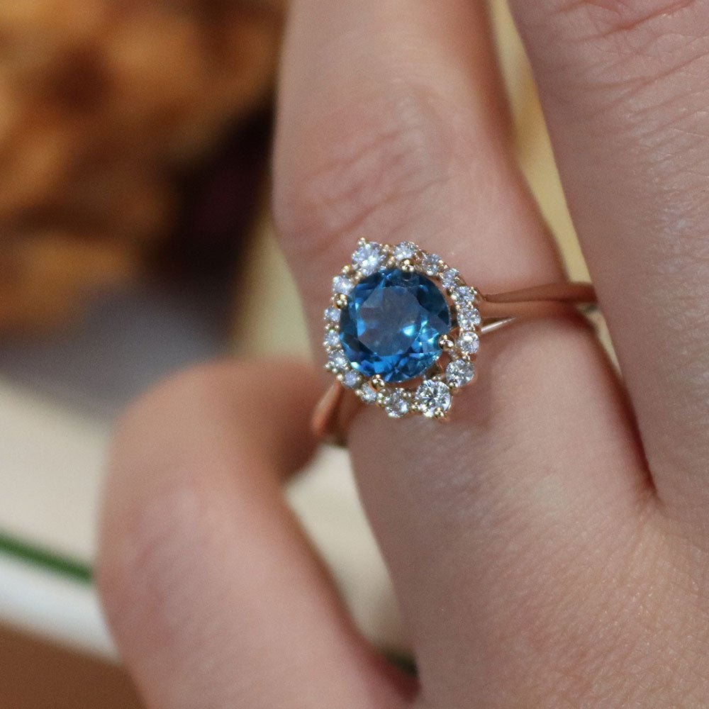 1.67 Karat London Blue Topaz Pırlantalı Yüzük - RNF0140 | Ronaff Pırlanta | Tektaş Yüzük, Pırlanta Yüzük, Kolye, Küpe