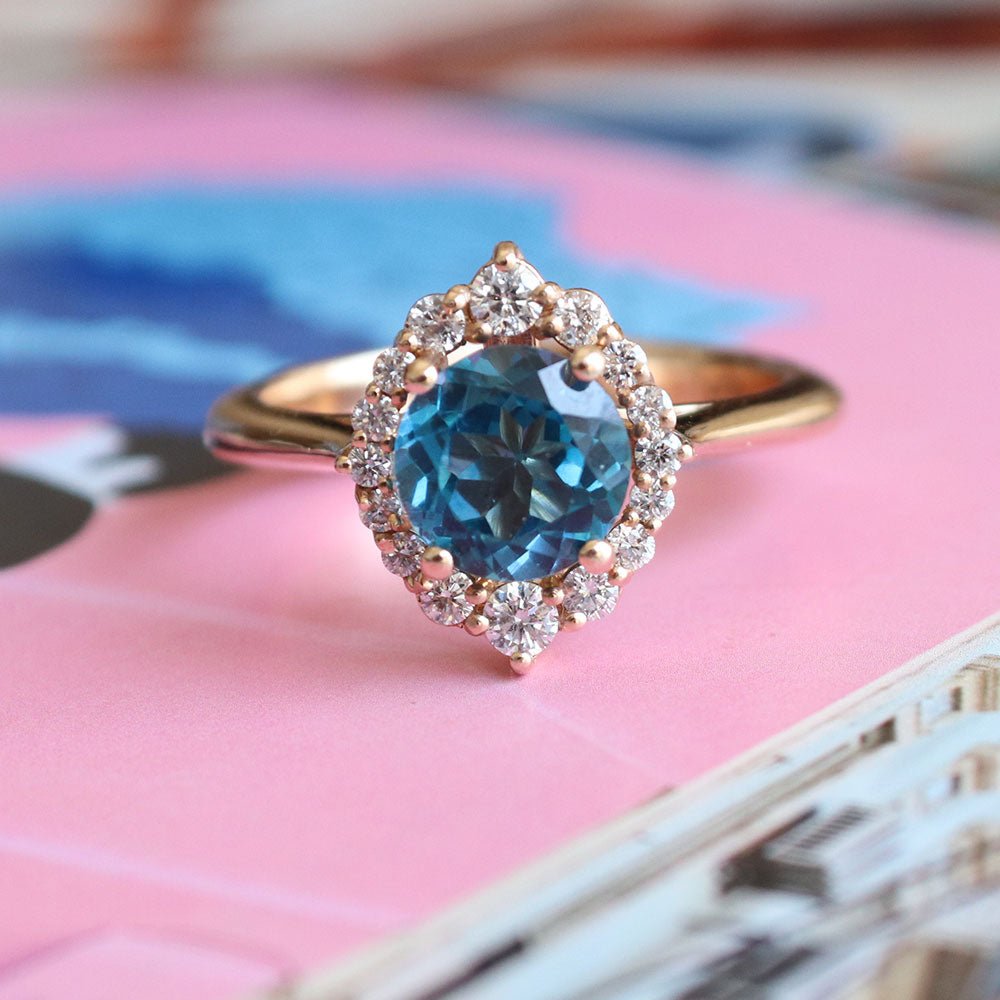 1.67 Karat London Blue Topaz Pırlantalı Yüzük - RNF0140 | Ronaff Pırlanta | Tektaş Yüzük, Pırlanta Yüzük, Kolye, Küpe