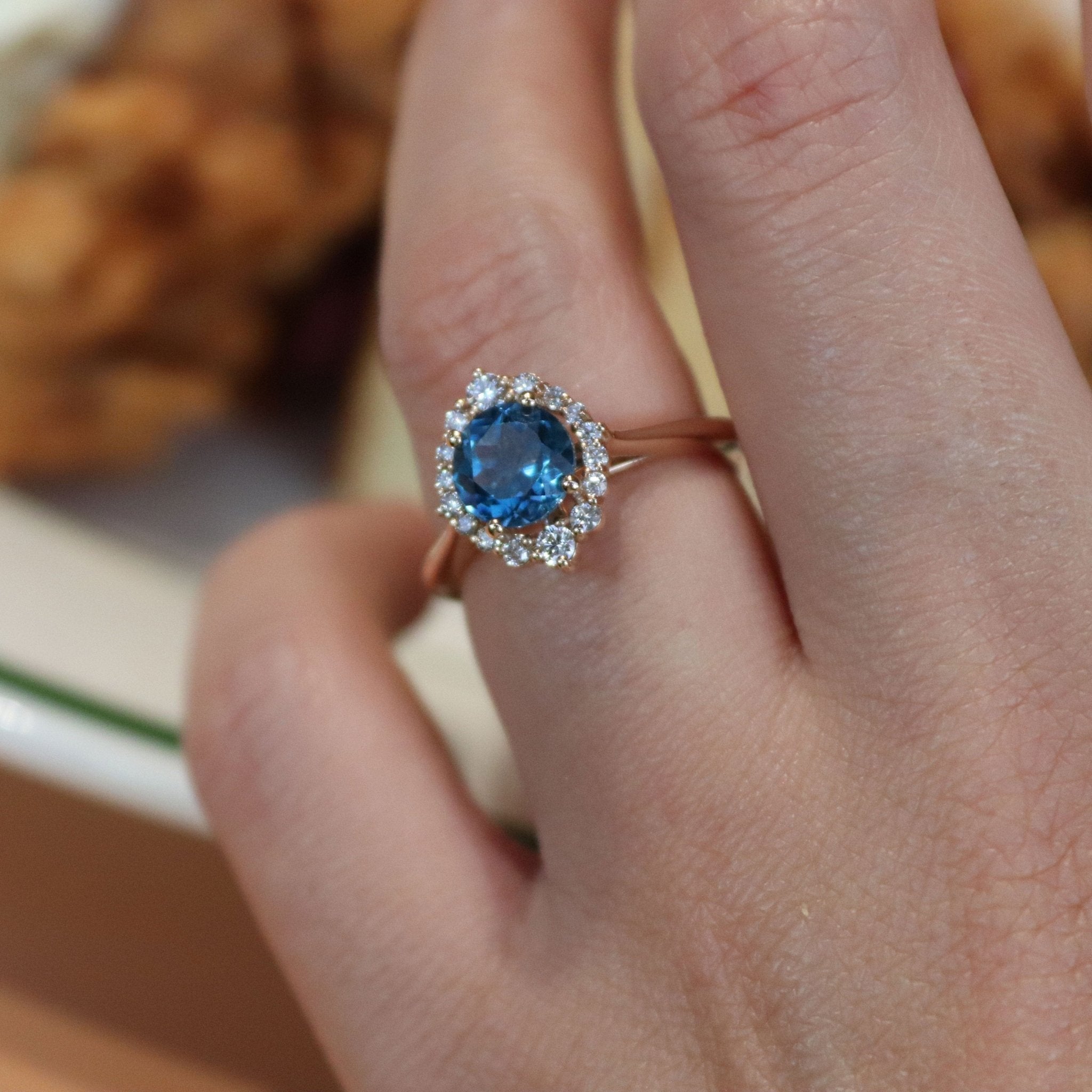 1.67 Karat London Blue Topaz Pırlantalı Yüzük - RNF0140 | Ronaff Pırlanta | Tektaş Yüzük, Pırlanta Yüzük, Kolye, Küpe