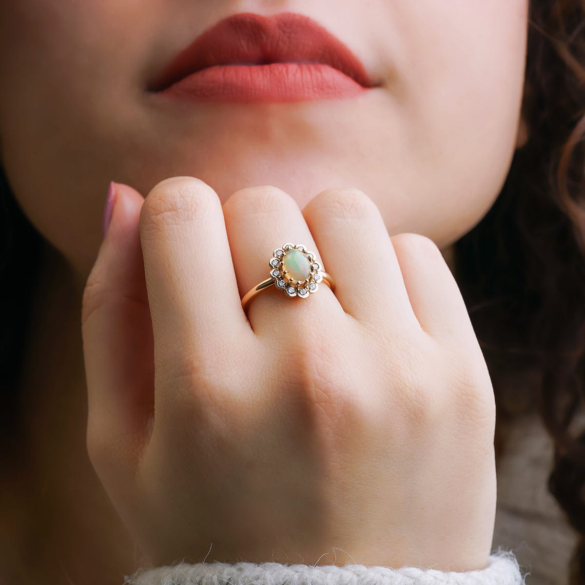 1.96 Karat Oval Opal Pırlantalı Yüzük - RNF0245 | Ronaff Pırlanta | Tektaş Yüzük, Pırlanta Yüzük, Kolye, Küpe