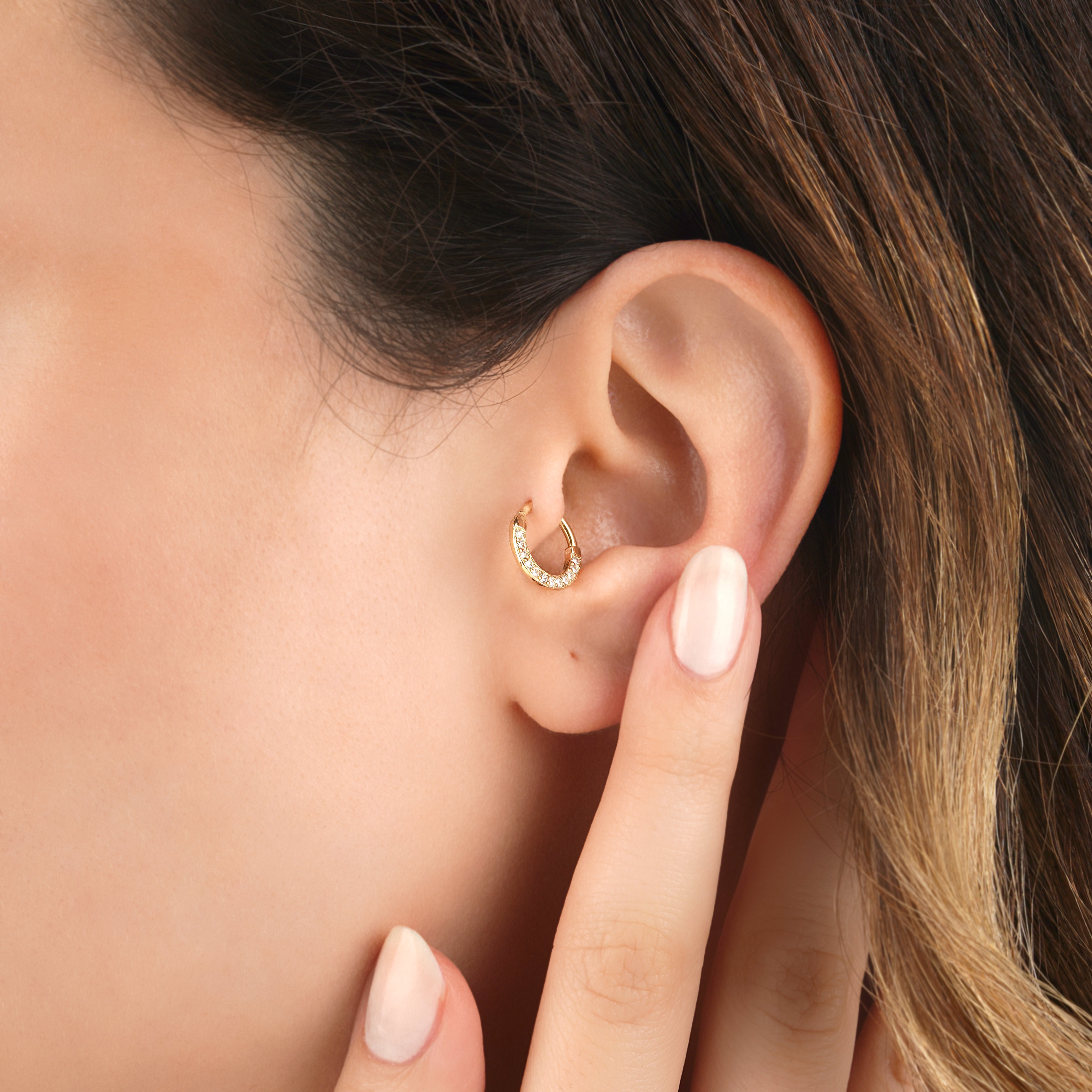 Pırlantalı Piercing - RNF1282 | Ronaff Pırlanta | Tektaş Yüzük, Pırlanta Yüzük, Kolye, Küpe