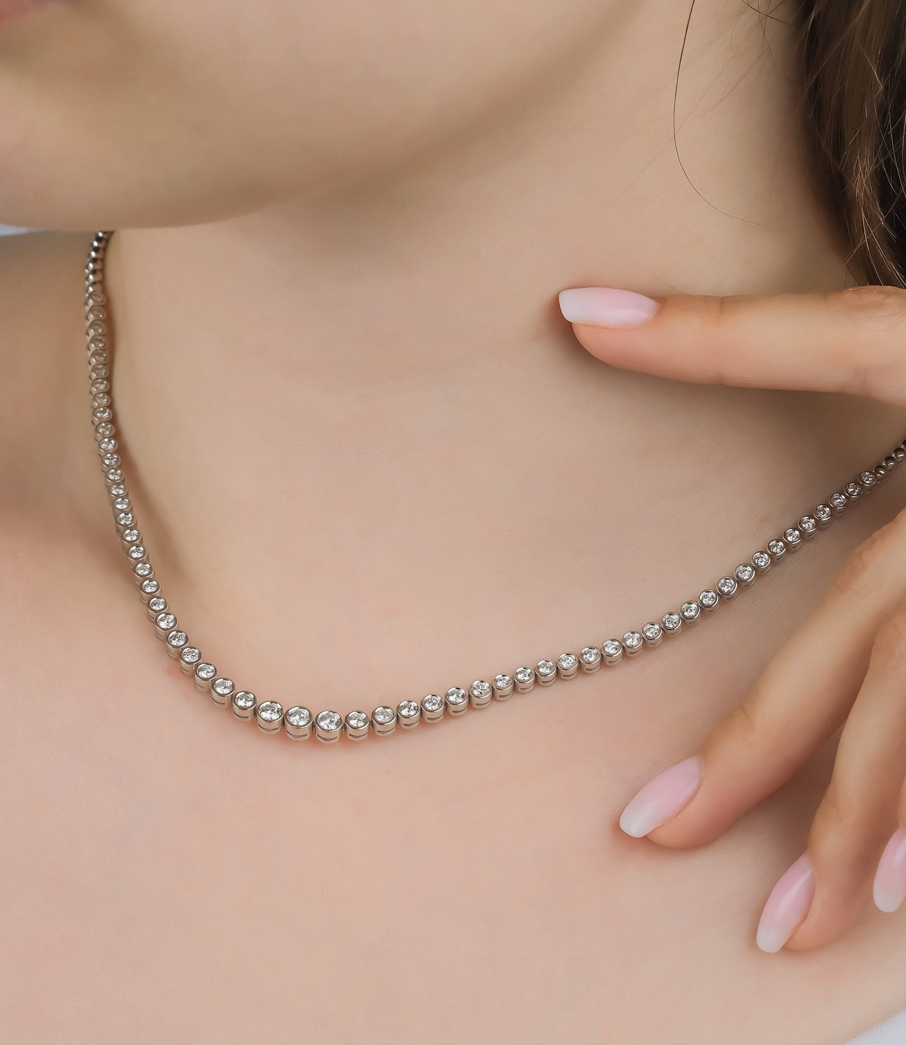 2.80 ct Pırlanta Suyolu Gerdanlık - RNF0710 | Ronaff Pırlanta | Tektaş Yüzük, Pırlanta Yüzük, Kolye, Küpe