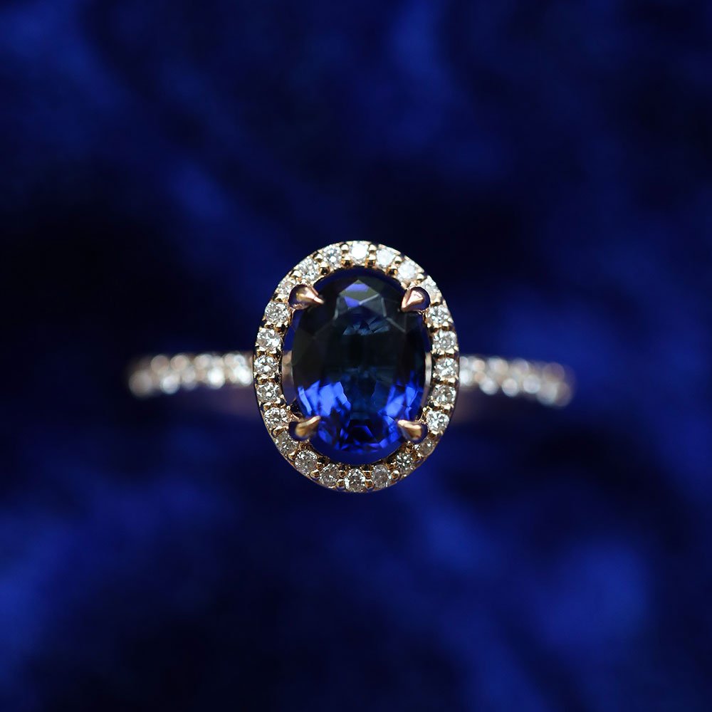 1.80 Karat Oval Kesim Safir & 0.34 Karat Yuvarlak Kesim Pırlantalı Yüzük - RNF0667 | Ronaff Pırlanta | Tektaş Yüzük, Pırlanta Yüzük, Kolye, Küpe