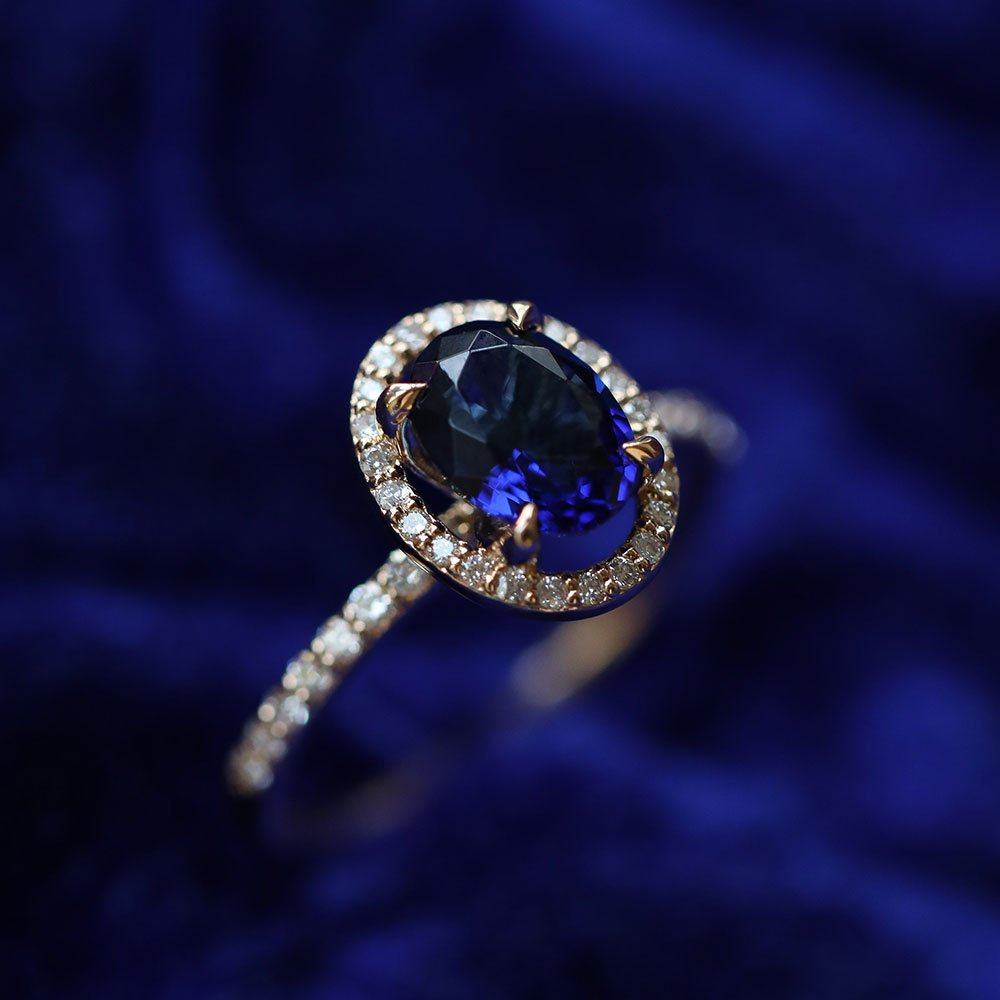 1.80 Karat Oval Kesim Safir & 0.34 Karat Yuvarlak Kesim Pırlantalı Yüzük - RNF0667 | Ronaff Pırlanta | Tektaş Yüzük, Pırlanta Yüzük, Kolye, Küpe