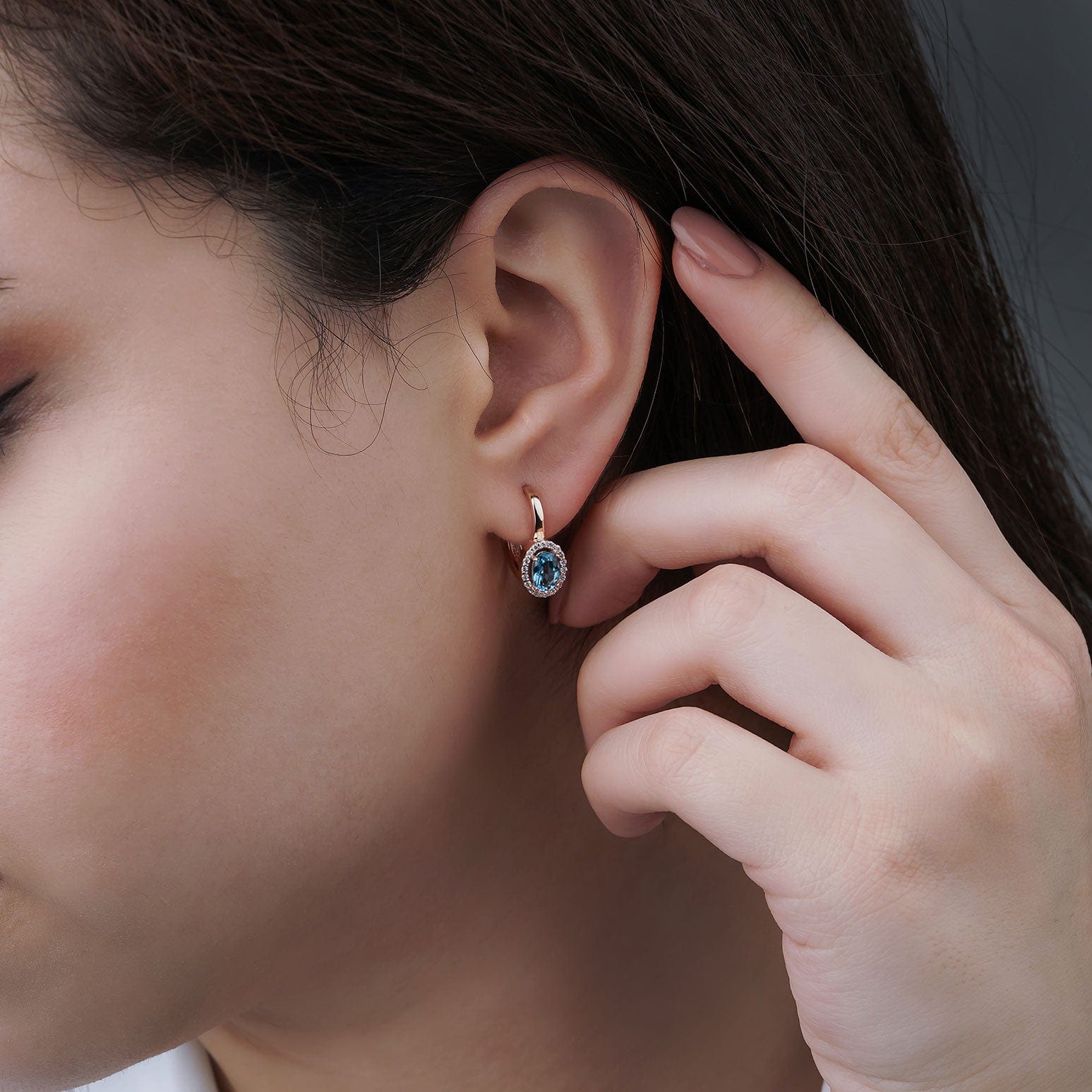 2.20 Karat Mavi Topaz Pırlantalı Küpe - RNF0302 | Ronaff Pırlanta | Tektaş Yüzük, Pırlanta Yüzük, Kolye, Küpe