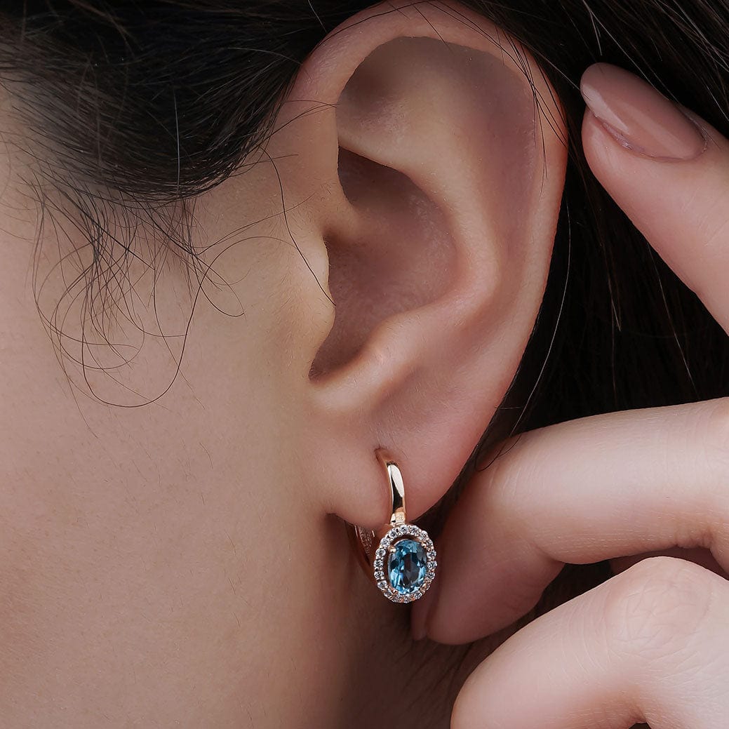 2.20 Karat Mavi Topaz Pırlantalı Küpe - RNF0302 | Ronaff Pırlanta | Tektaş Yüzük, Pırlanta Yüzük, Kolye, Küpe