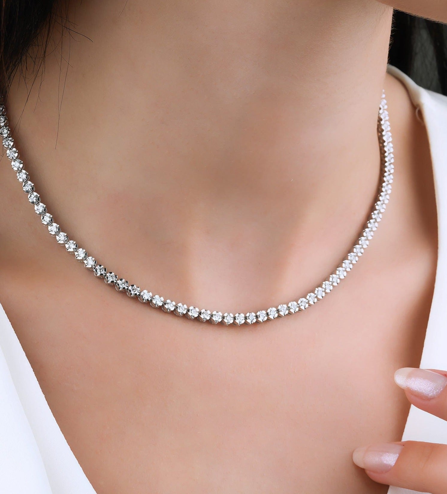 2.60 Karat Su Yolu Pırlanta Gerdanlık - RNF0595 | Ronaff Pırlanta | Tektaş Yüzük, Pırlanta Yüzük, Kolye, Küpe