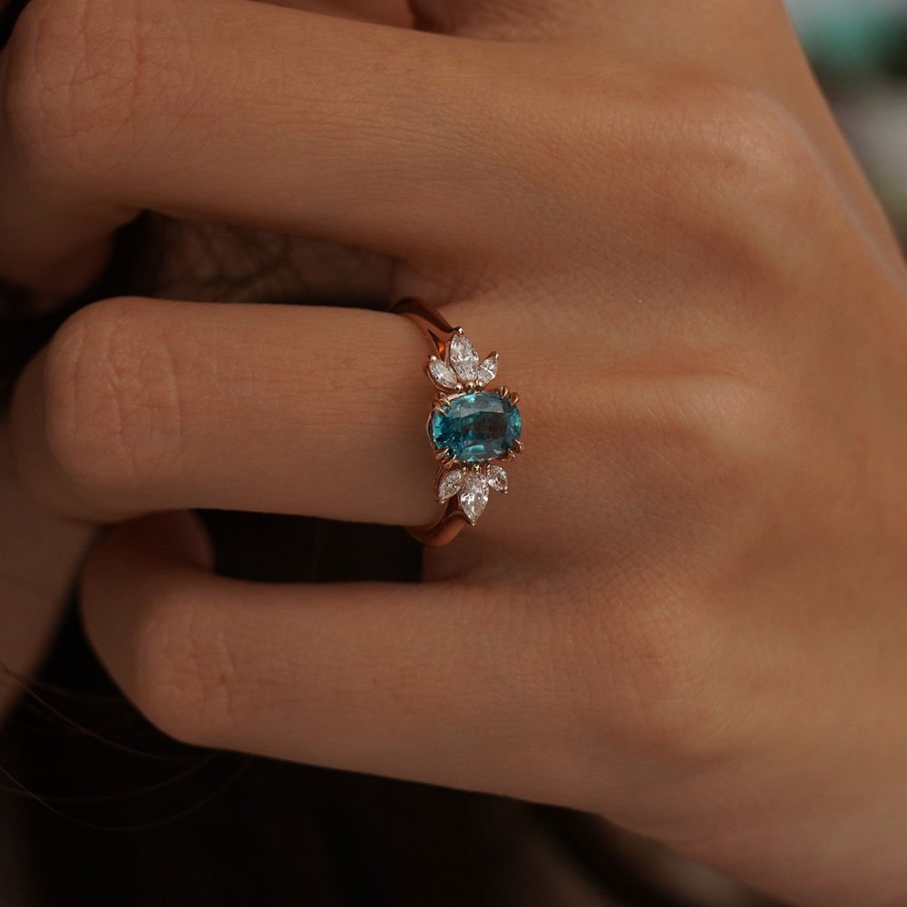 2.78 Karat Marla London Blue Topaz & 0.40 ct Markiz Kesim Pırlantalı Yüzük - RNF0562 | Ronaff Pırlanta | Tektaş Yüzük, Pırlanta Yüzük, Kolye, Küpe