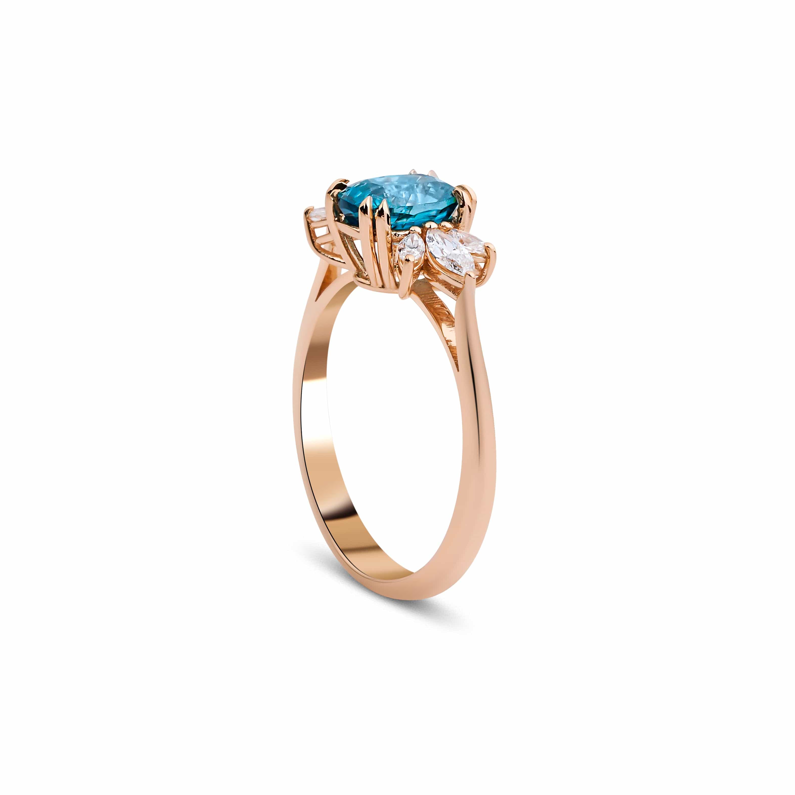 2.78 Karat Marla London Blue Topaz & 0.40 ct Markiz Kesim Pırlantalı Yüzük - RNF0562 | Ronaff Pırlanta | Tektaş Yüzük, Pırlanta Yüzük, Kolye, Küpe