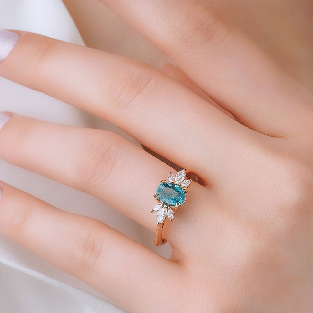 2.78 Karat Marla London Blue Topaz & 0.40 ct Markiz Kesim Pırlantalı Yüzük - RNF0562 | Ronaff Pırlanta | Tektaş Yüzük, Pırlanta Yüzük, Kolye, Küpe